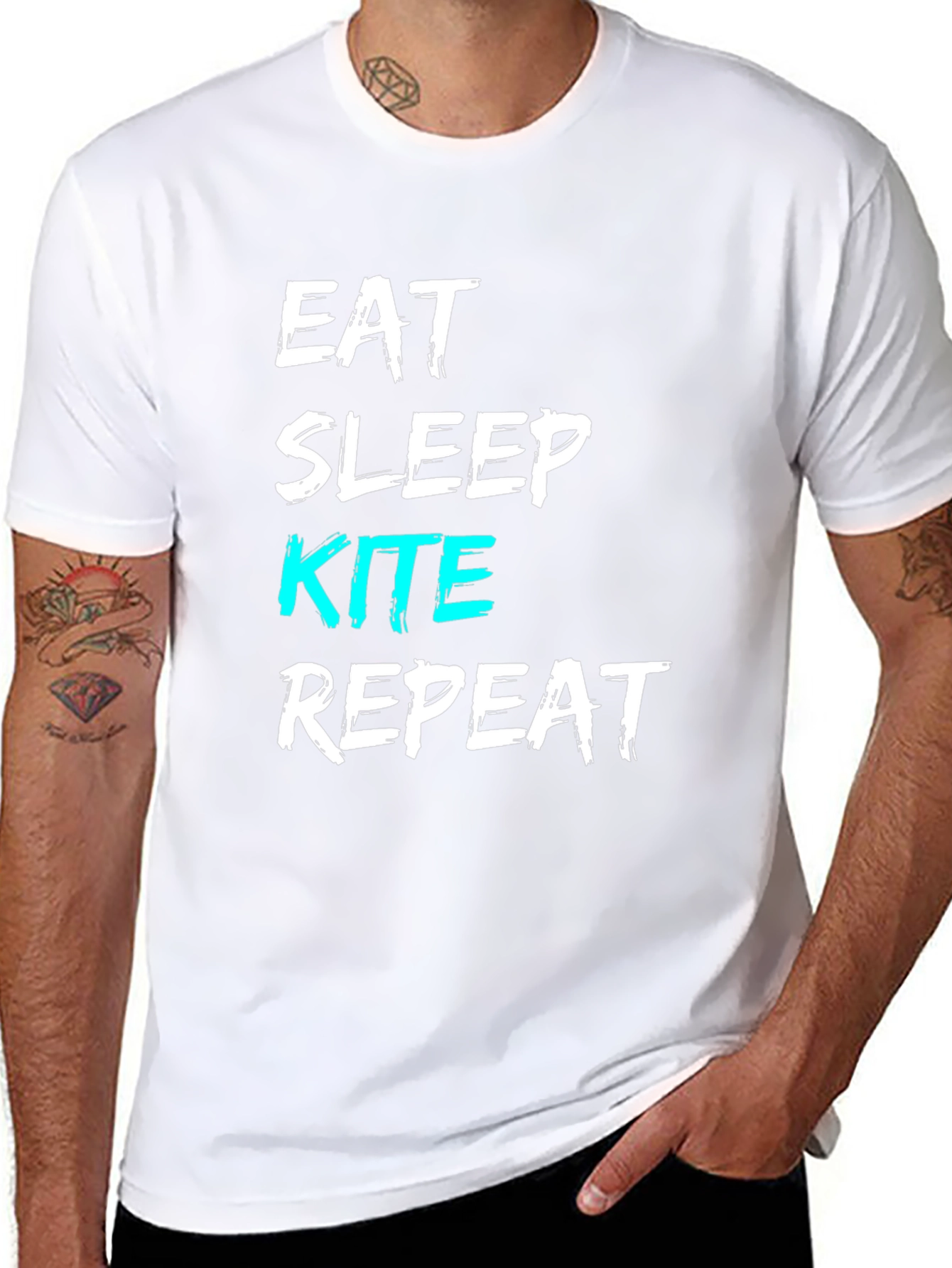 Eat Sleep Kite Repeat T-Shirt - Novelty Kitesurfing Tee