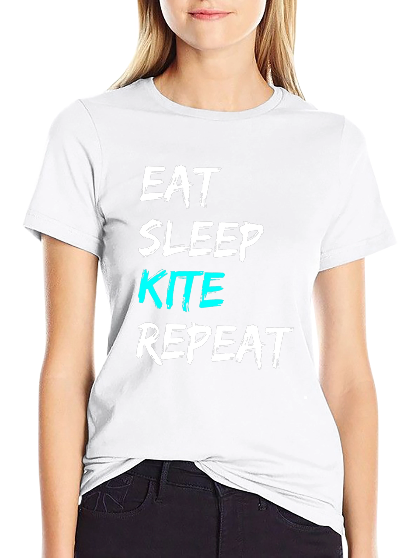 Eat Sleep Kite Repeat T-Shirt - Novelty Kitesurfing Tee