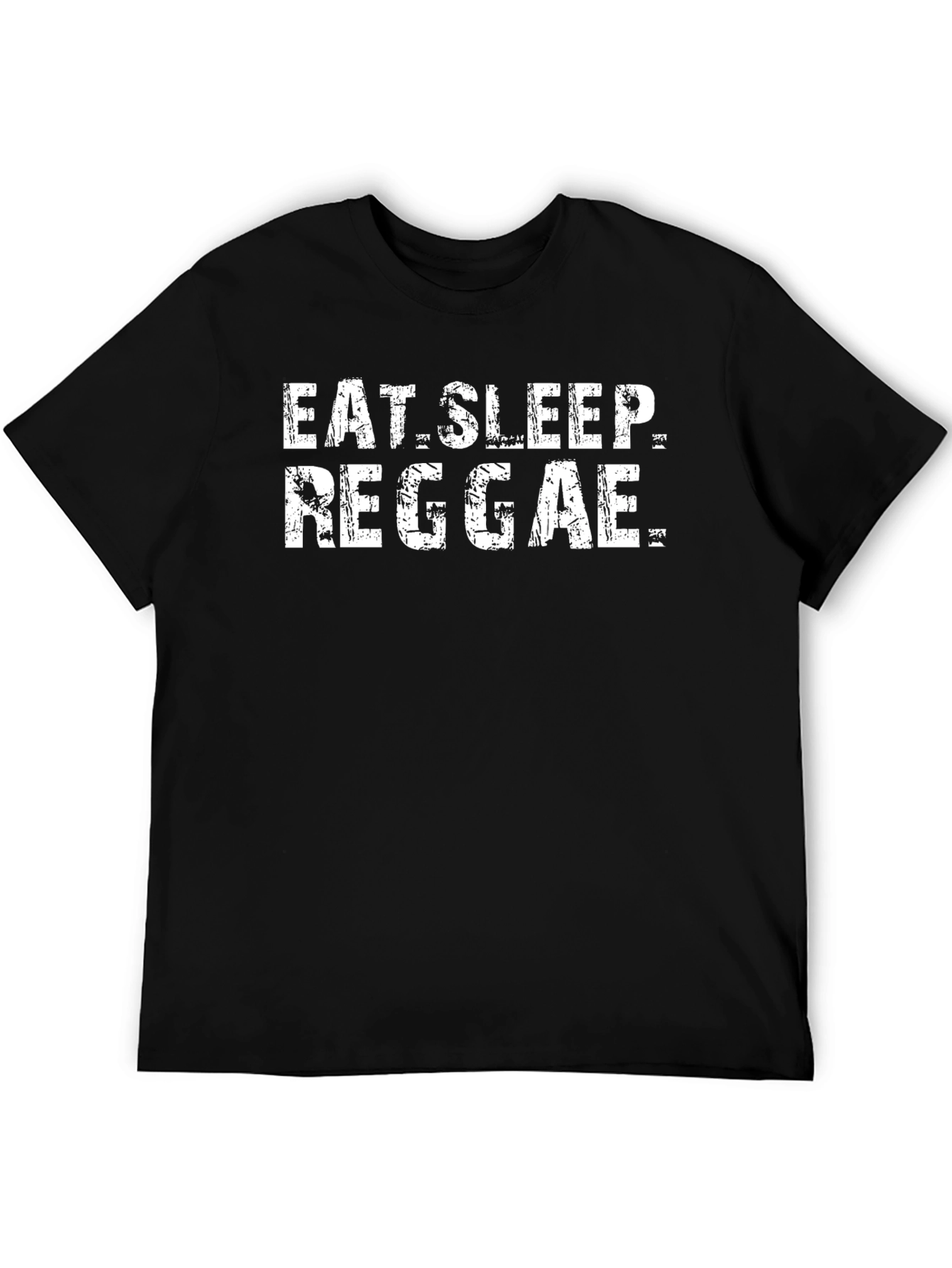 Eat Sleep Reggae Graphic T-Shirt - Casual Black Tee