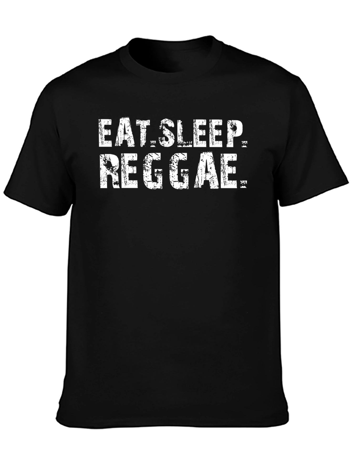 Eat Sleep Reggae Graphic T-Shirt - Casual Black Tee