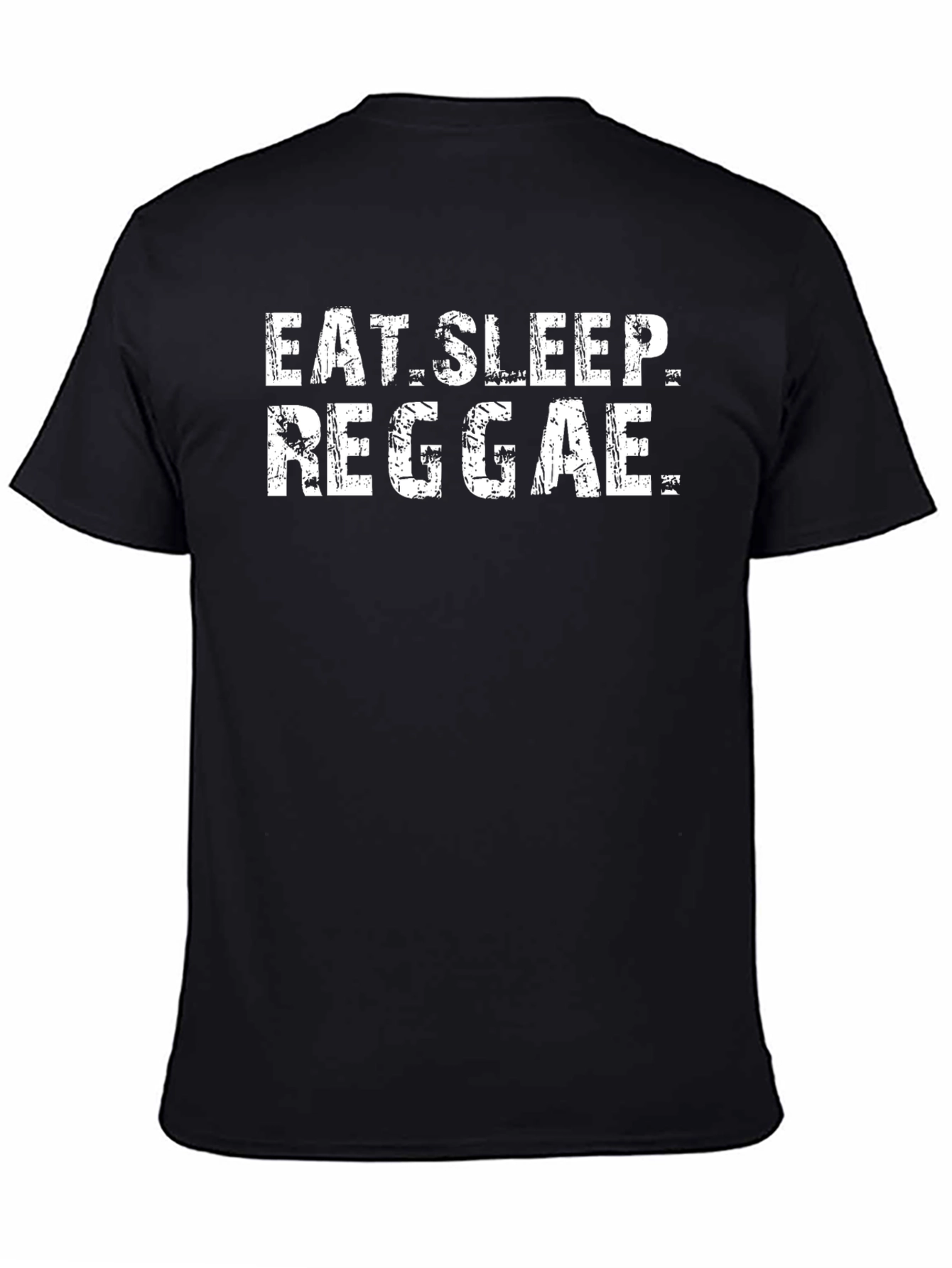 Eat Sleep Reggae Graphic T-Shirt - Casual Black Tee