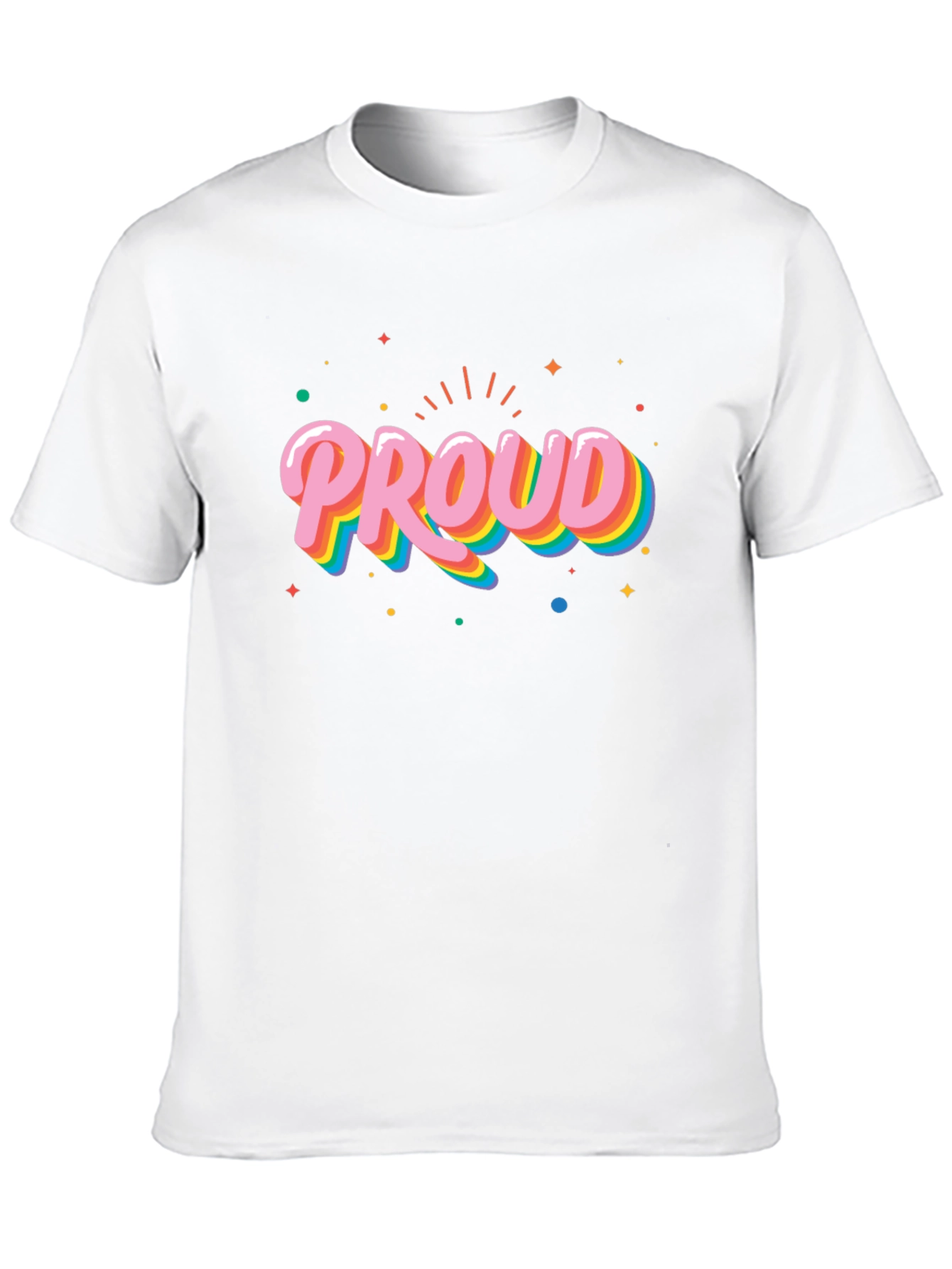 Proud Graphic Tee - LGBTQ+ Pride Rainbow Colors