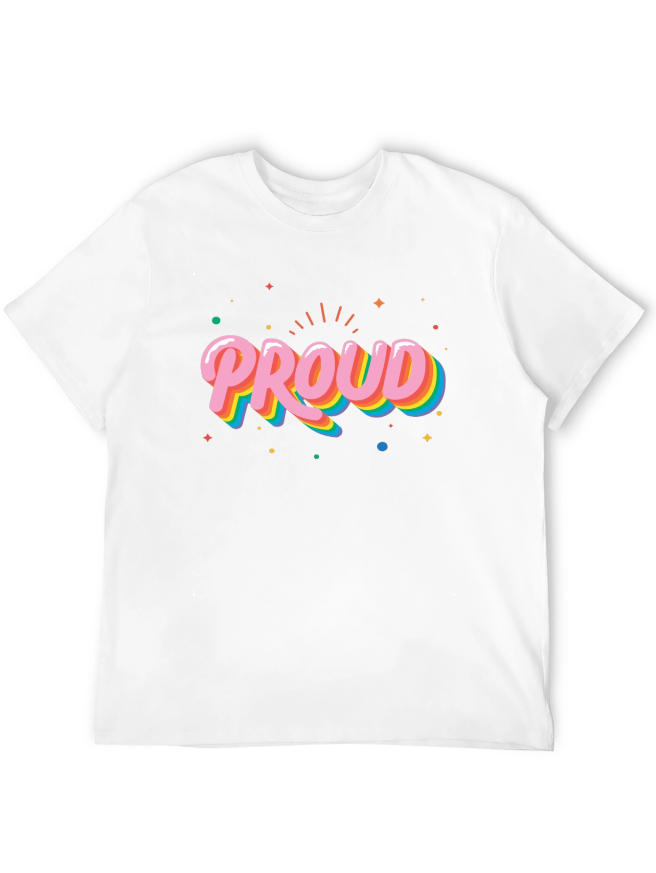 Proud Graphic Tee - LGBTQ+ Pride Rainbow Colors
