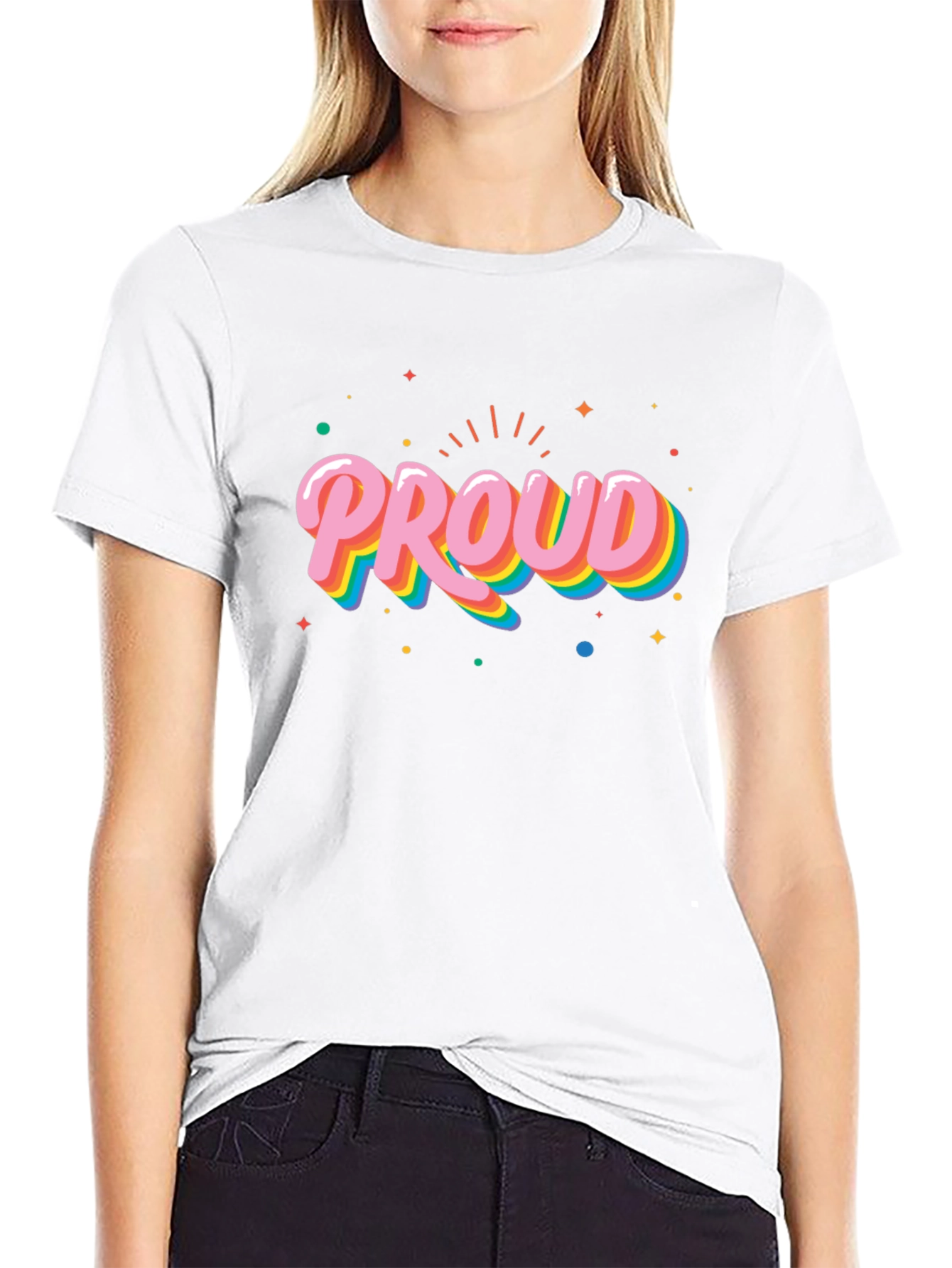 Proud Graphic Tee - LGBTQ+ Pride Rainbow Colors