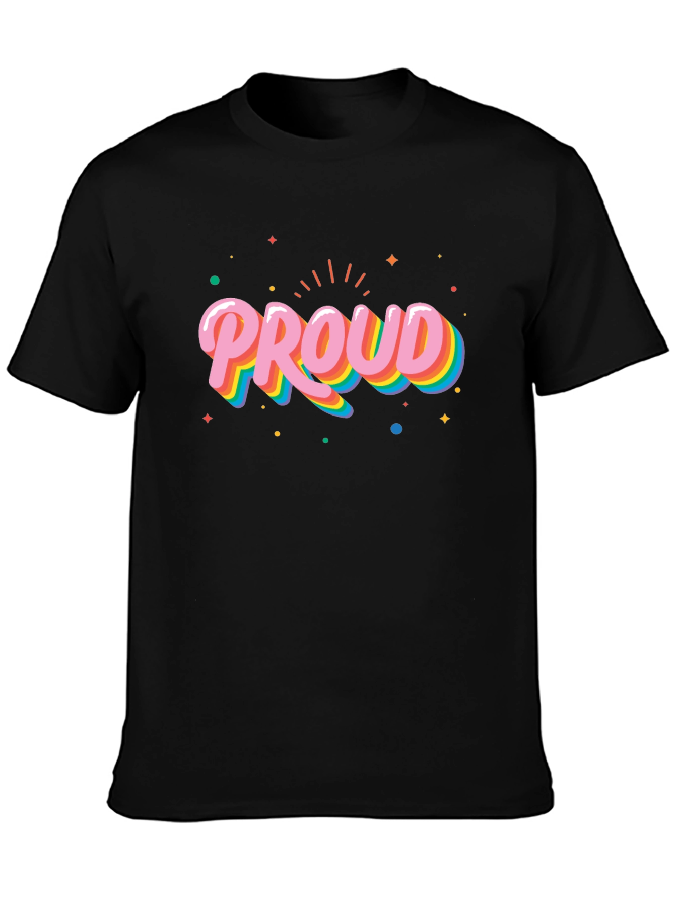 Proud Graphic Tee - LGBTQ+ Pride Rainbow Colors