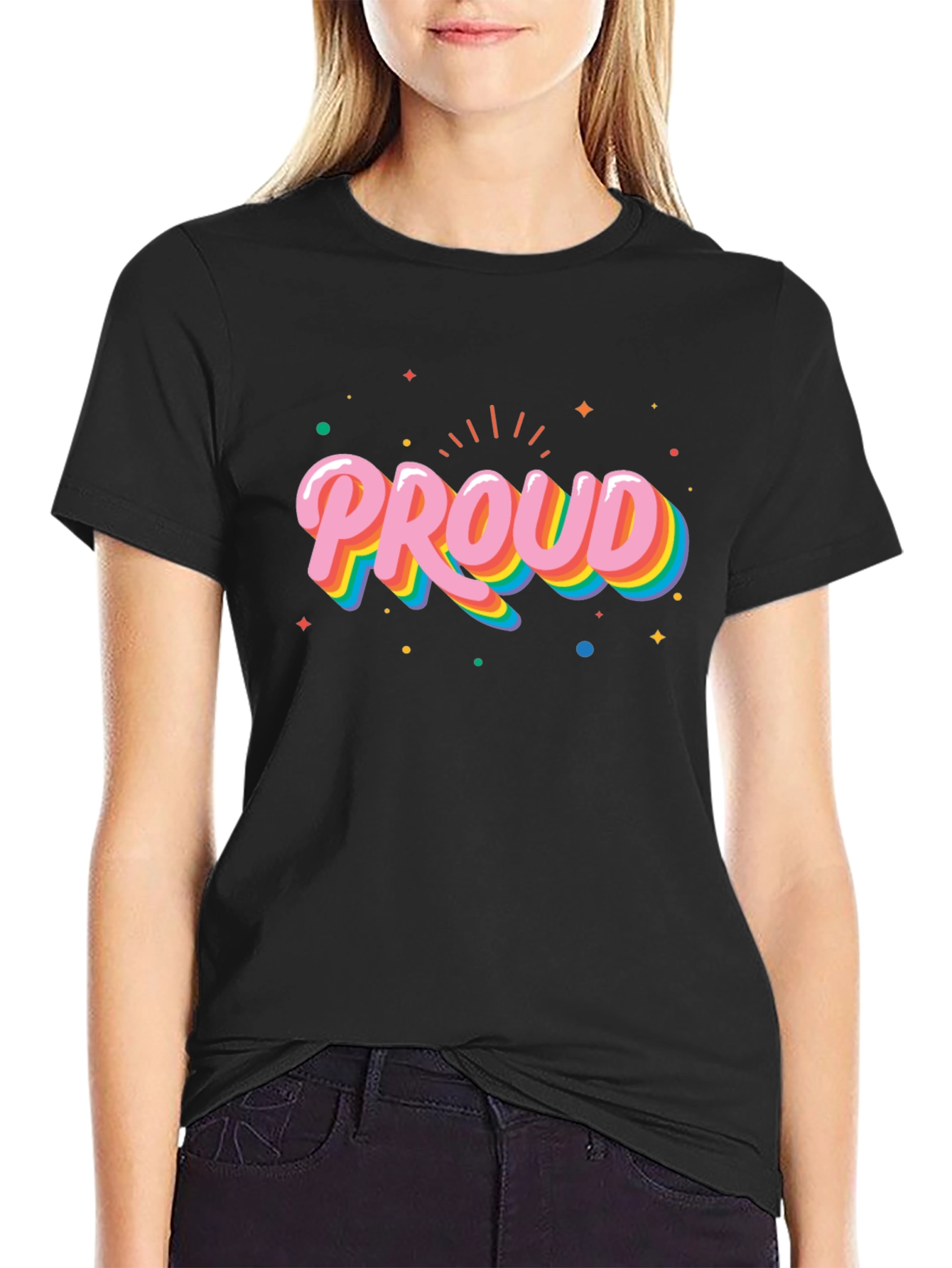 Proud Graphic Tee - LGBTQ+ Pride Rainbow Colors
