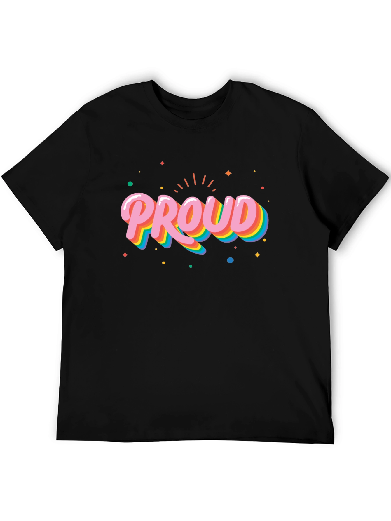 Proud Graphic Tee - LGBTQ+ Pride Rainbow Colors
