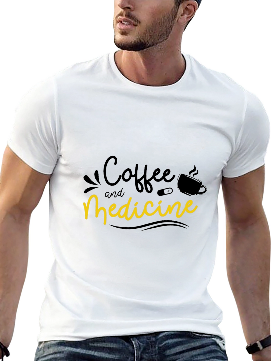 Coffee and Medicine Graphic T-Shirt