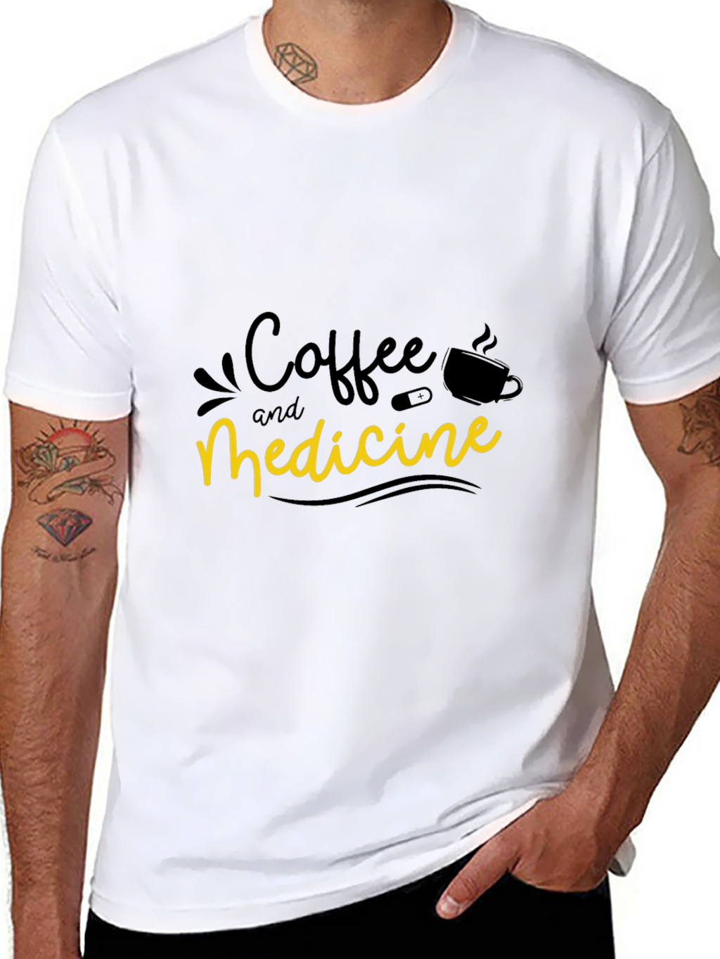 Coffee and Medicine Graphic T-Shirt