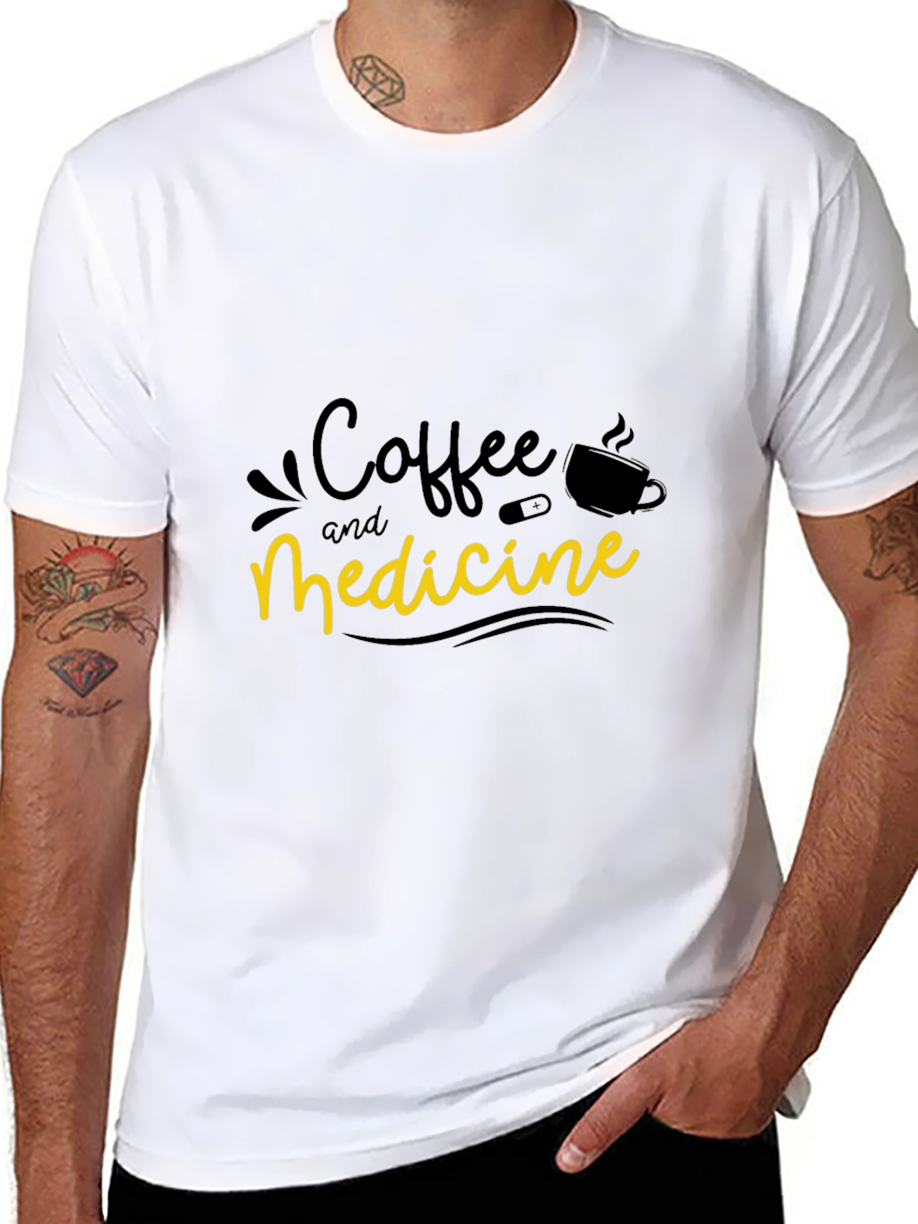 Coffee and Medicine Graphic T-Shirt