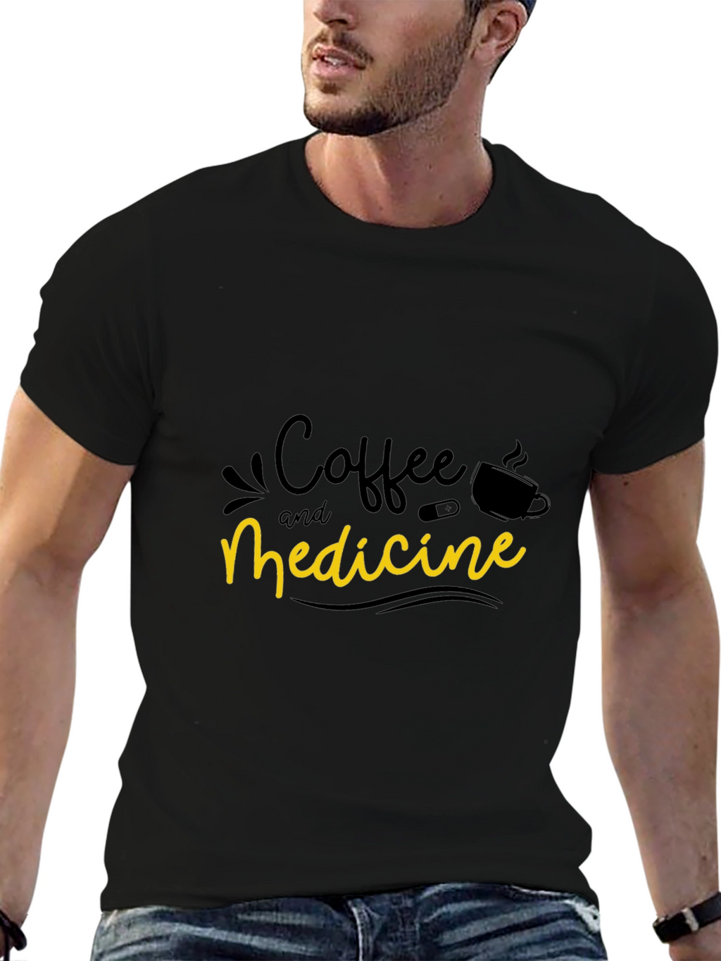 Coffee and Medicine Graphic T-Shirt