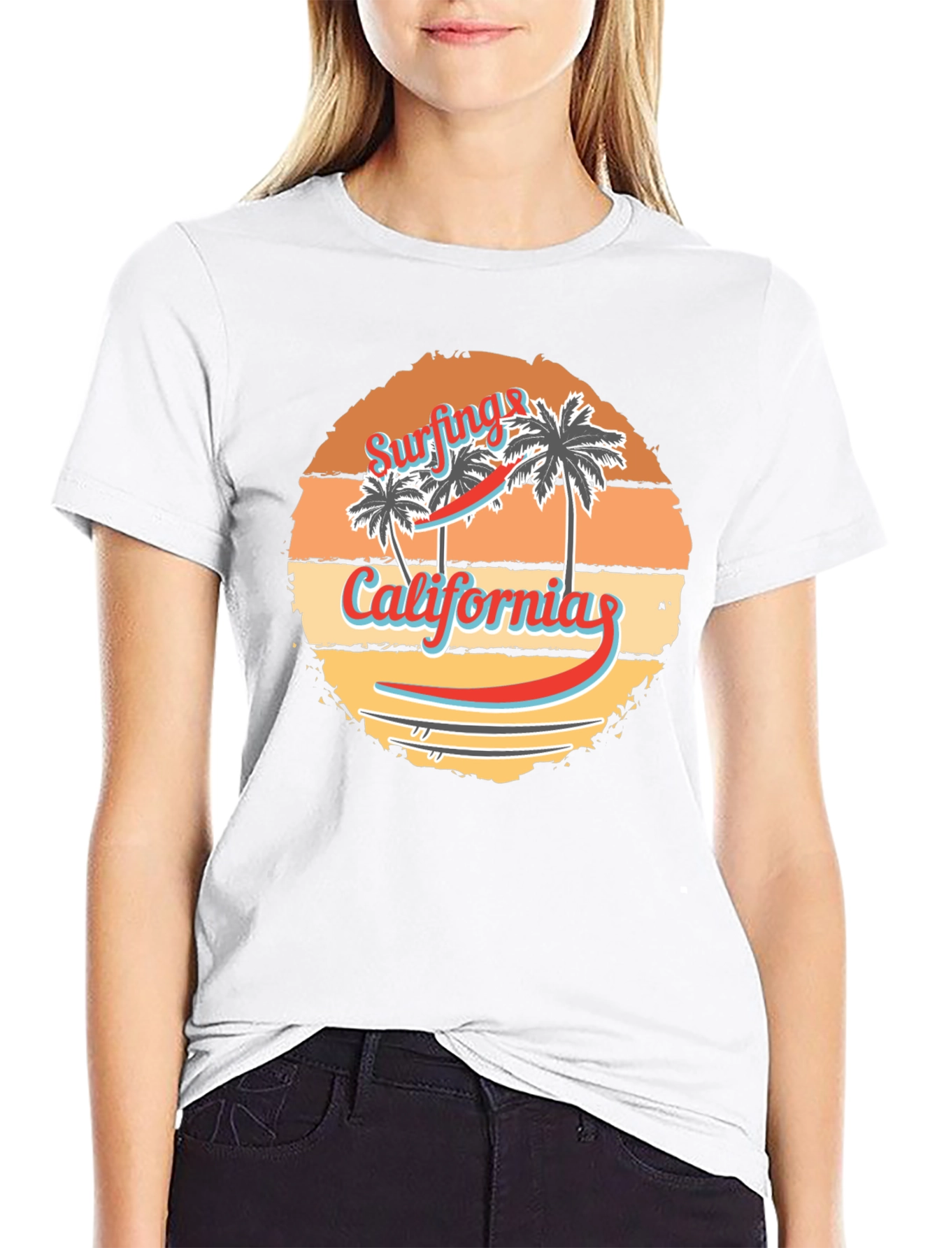California Surfing Graphic Tee - Retro Design
