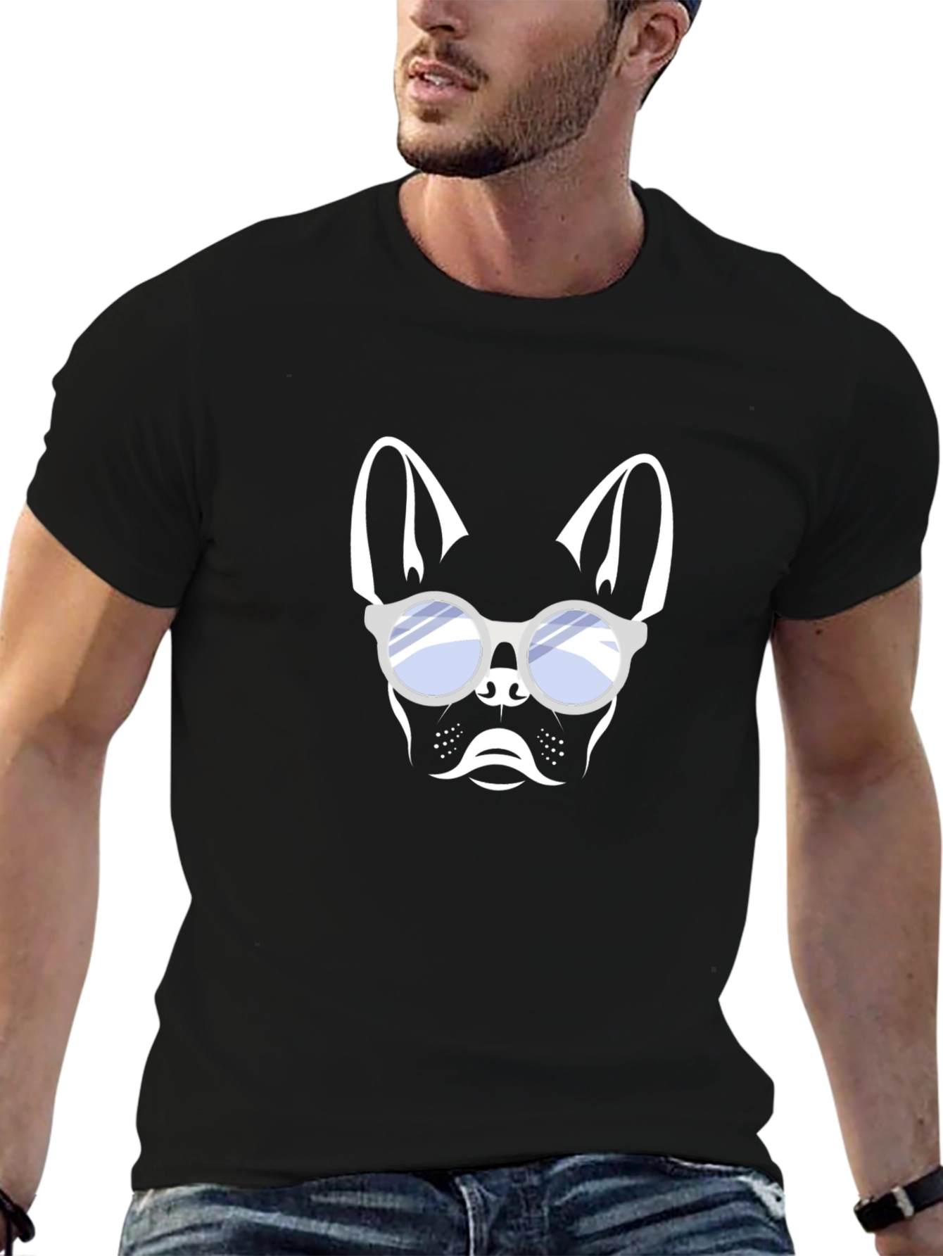 Cool Dog Graphic Tee - Stylish Black T-Shirt