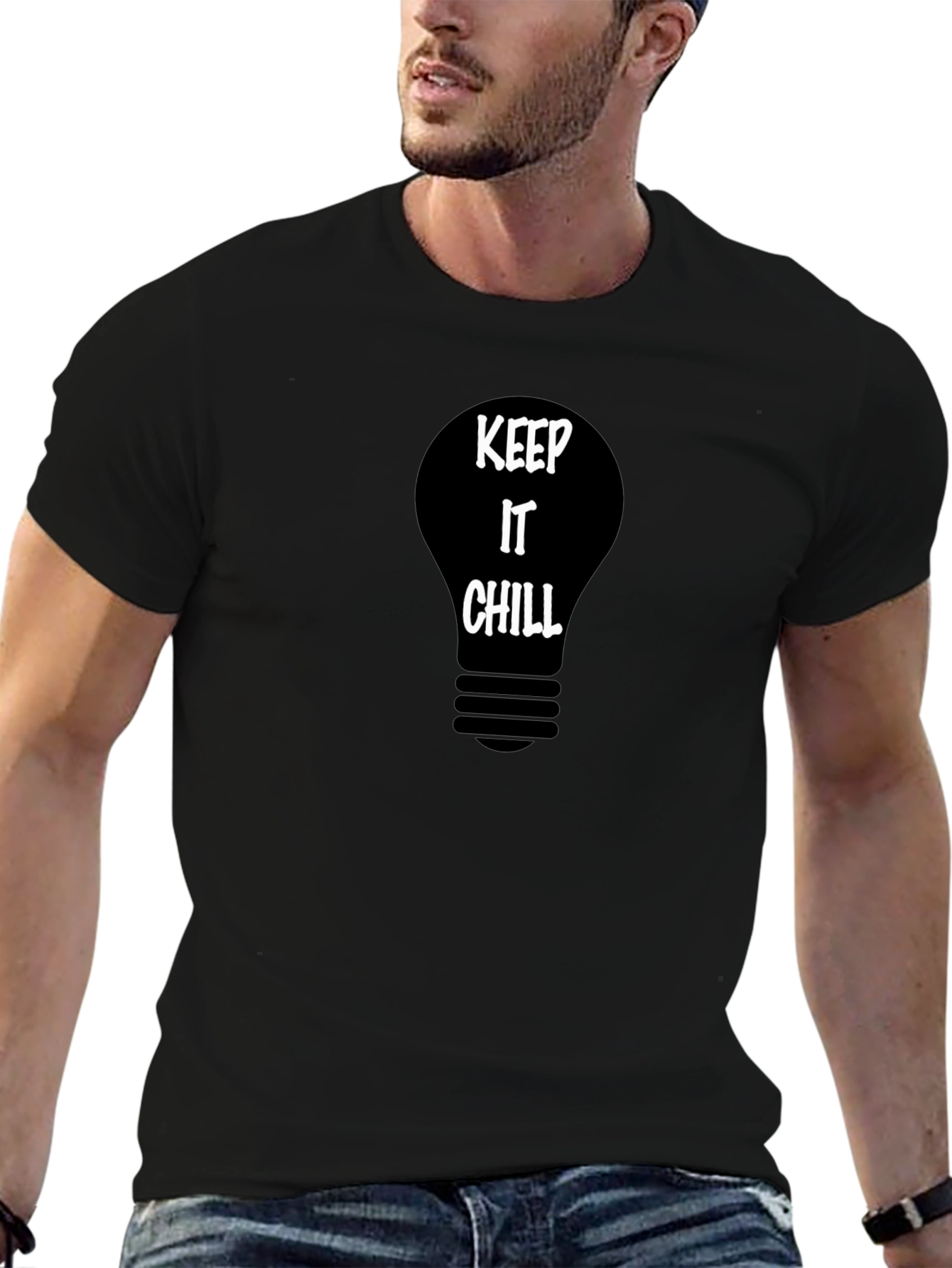 Keep It Chill Light Bulb Graphic Tee - Black