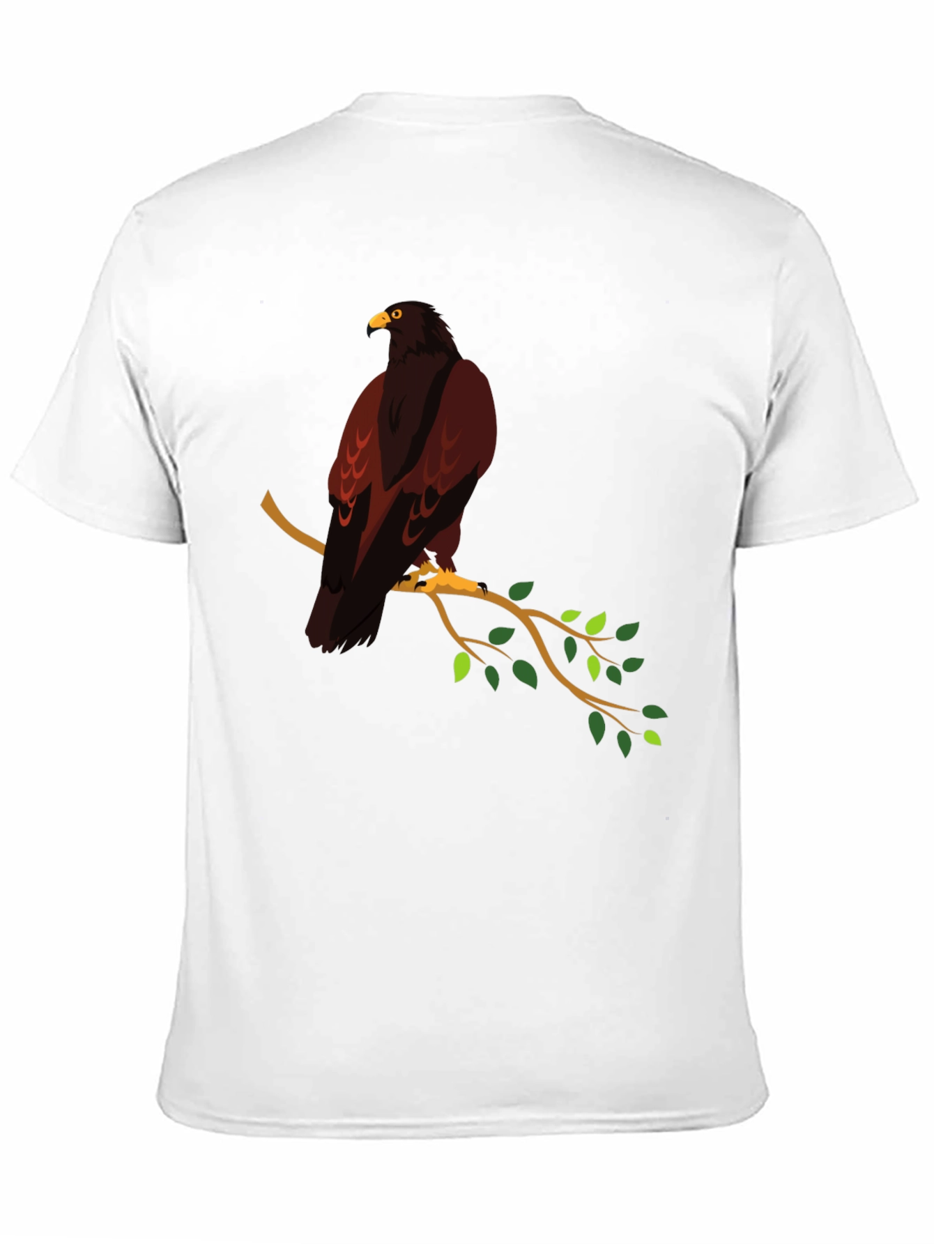 Eagle on Branch Graphic Tee - Stylish Mens Black T-Shirt