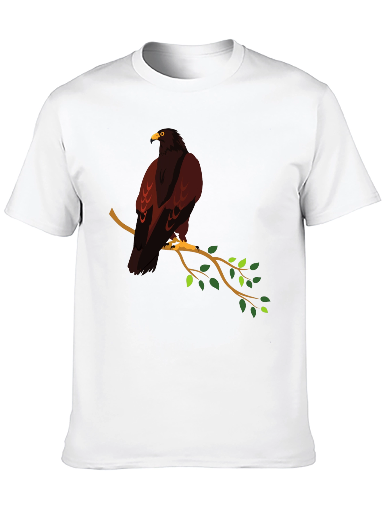 Eagle on Branch Graphic Tee - Stylish Mens Black T-Shirt