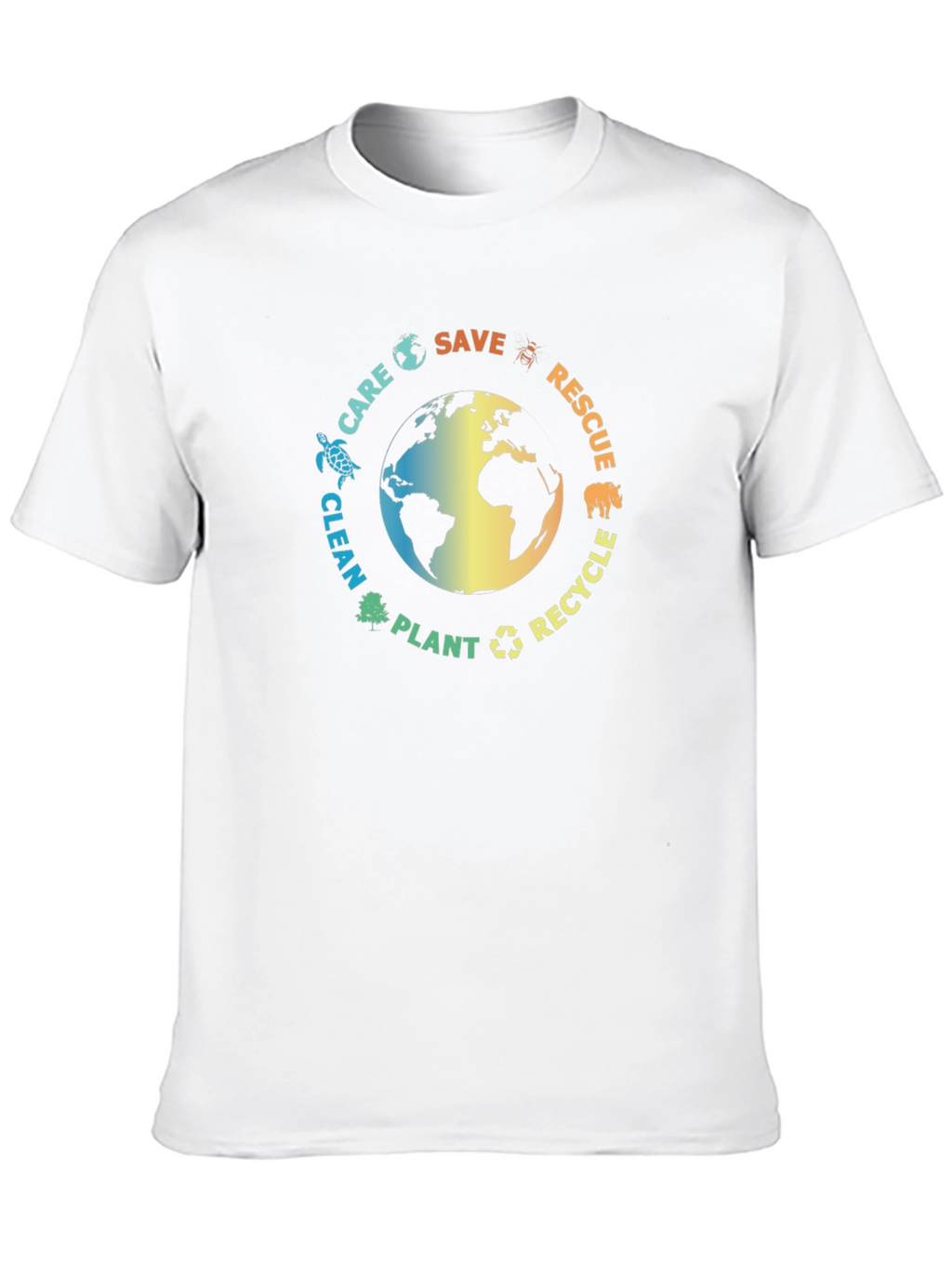 Eco-Friendly Black T-Shirt: Save the Planet Design