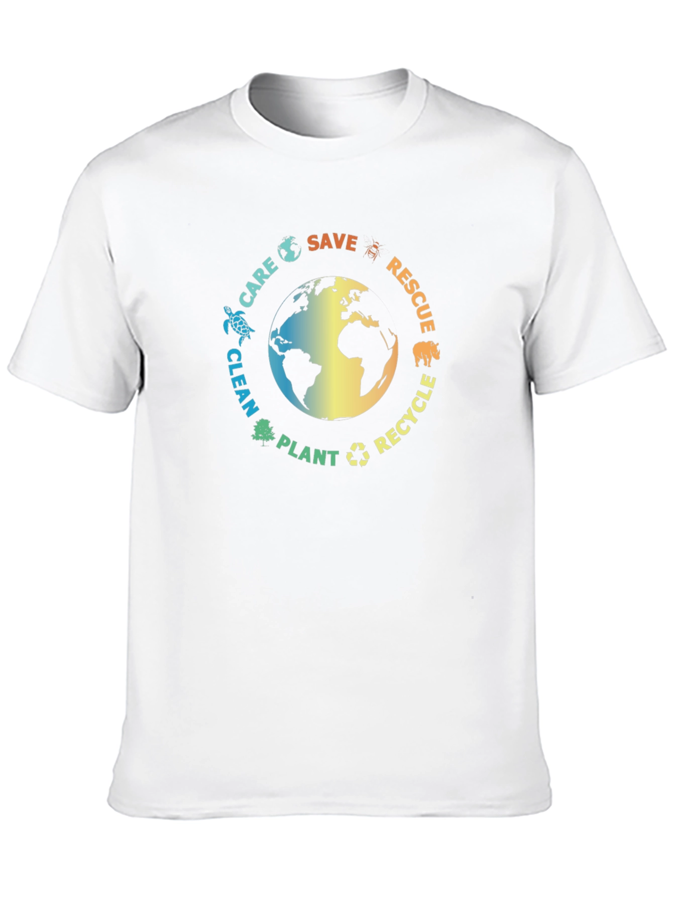 Eco-Friendly Black T-Shirt: Save the Planet Design