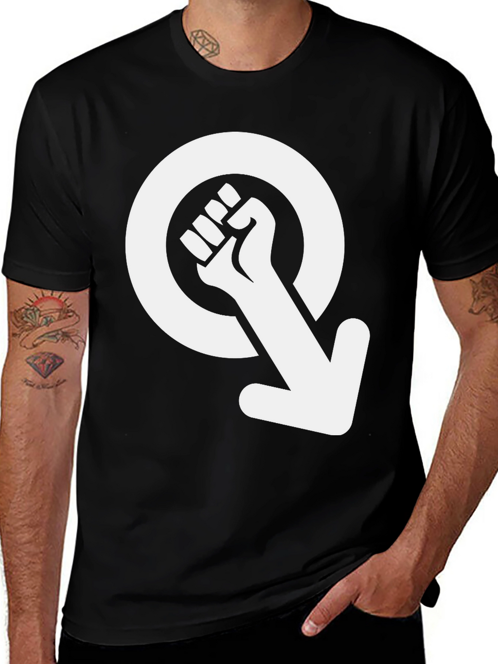 Empowered Fist Symbol Graphic Tee - Black