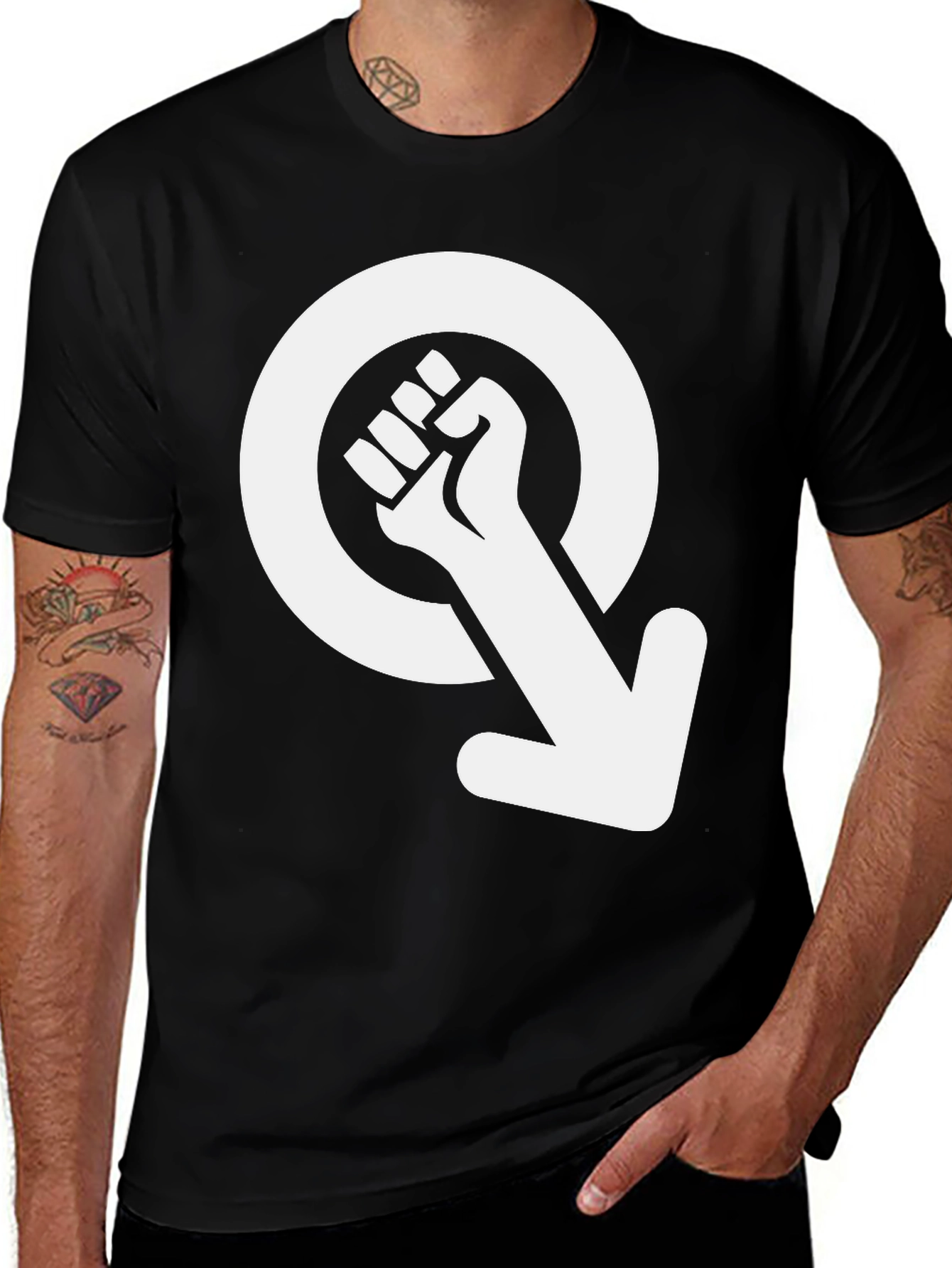 Empowered Fist Symbol Graphic Tee - Black