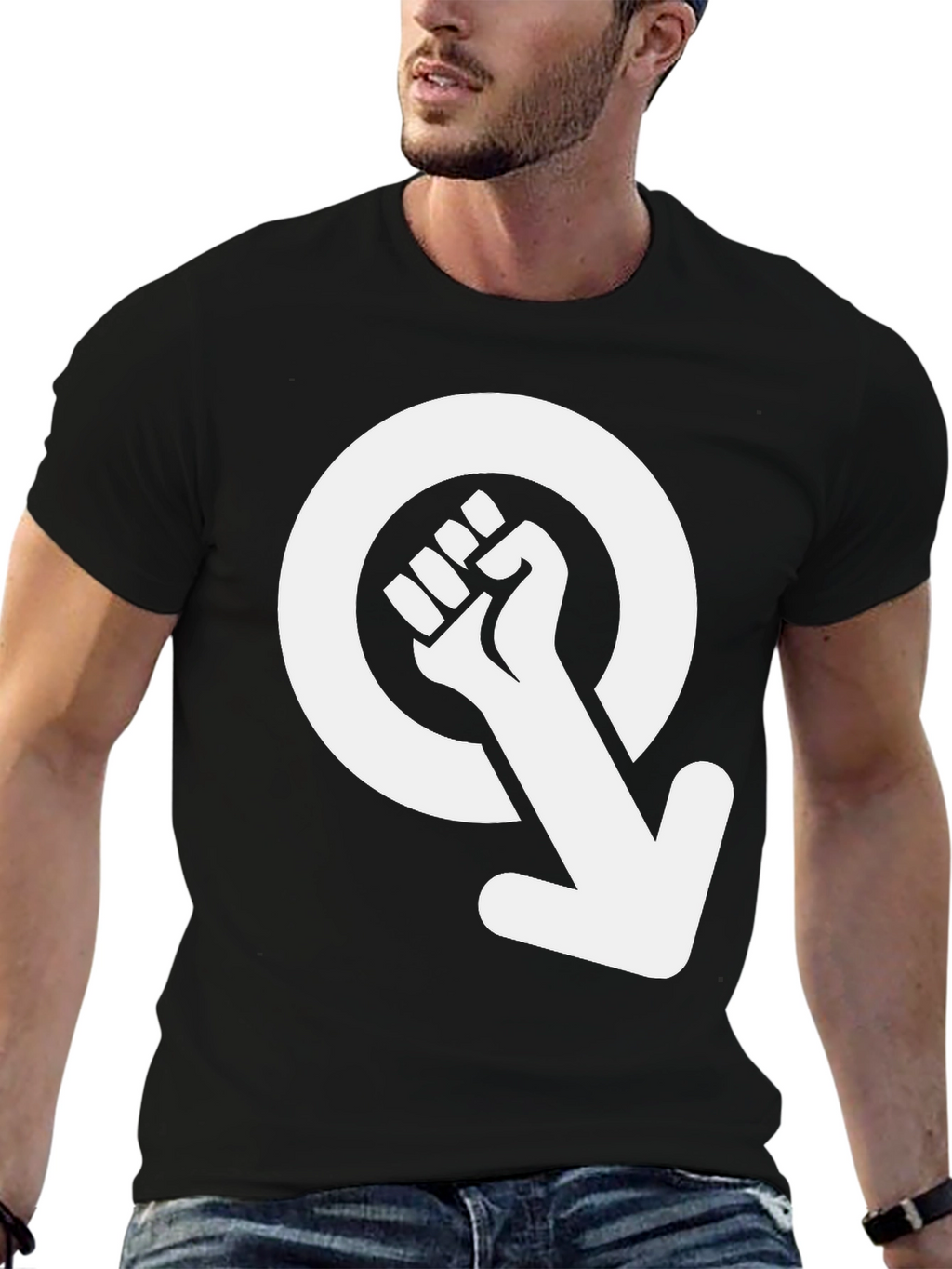 Empowered Fist Symbol Graphic Tee - Black