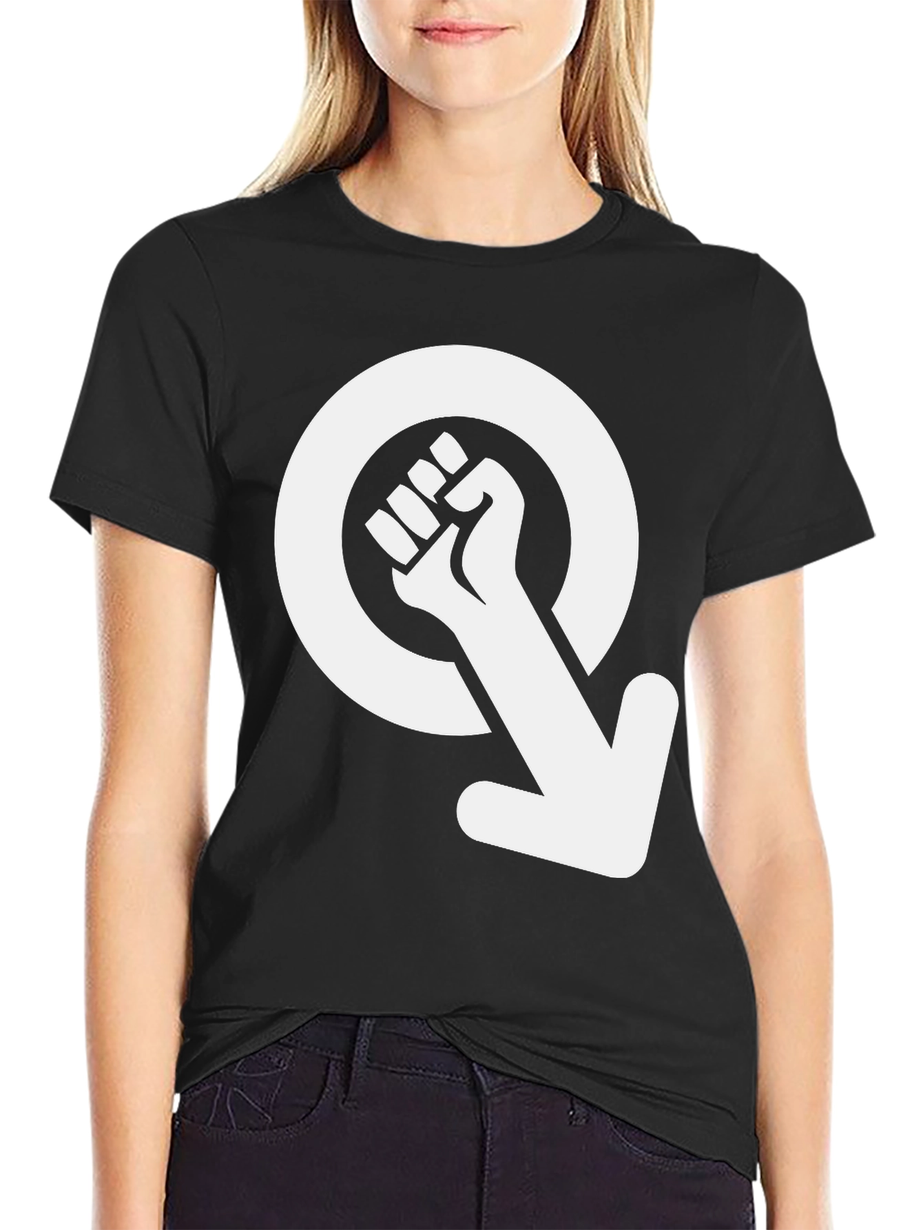 Empowered Fist Symbol Graphic Tee - Black