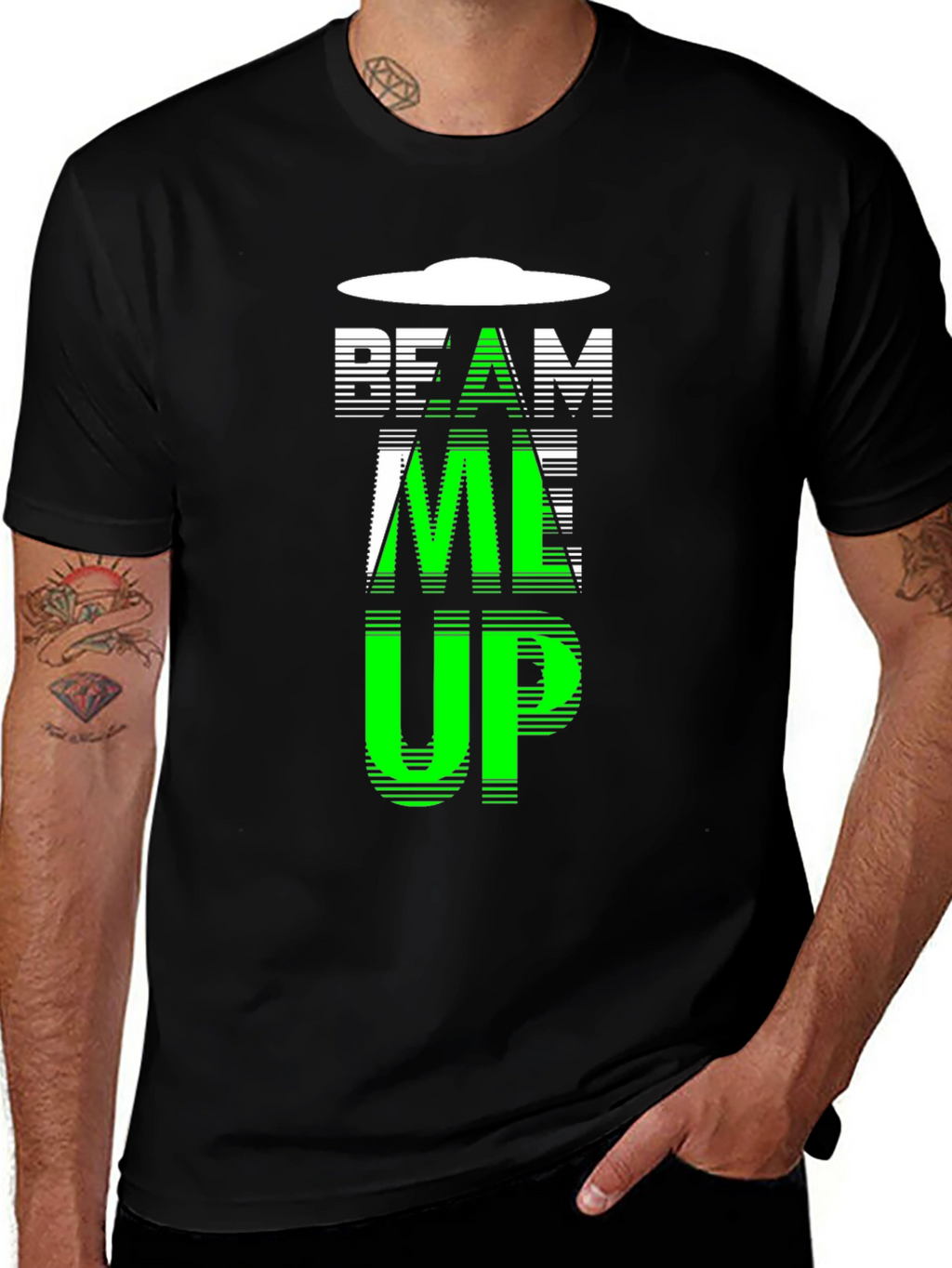Beam Me Up UFO Graphic Novelty T-Shirt