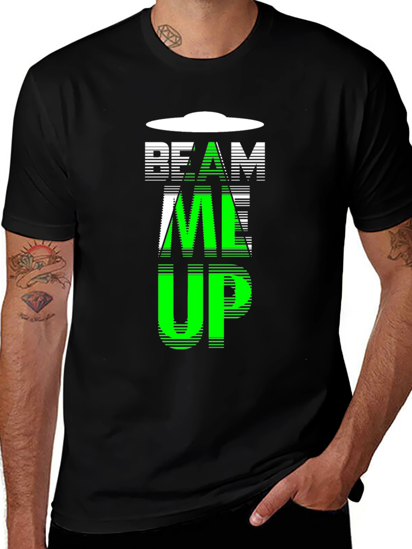 Beam Me Up UFO Graphic Novelty T-Shirt
