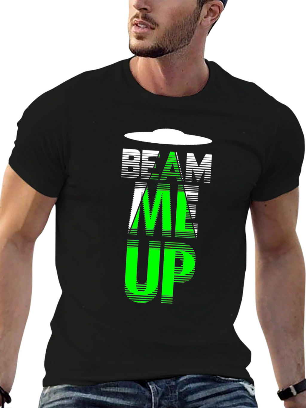 Beam Me Up UFO Graphic Novelty T-Shirt