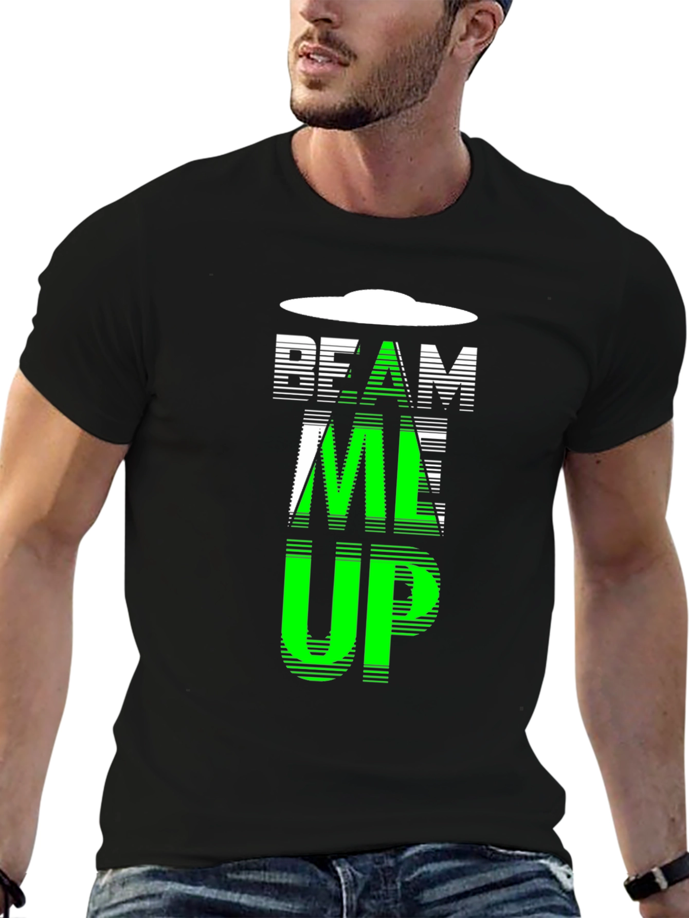 Beam Me Up UFO Graphic Novelty T-Shirt