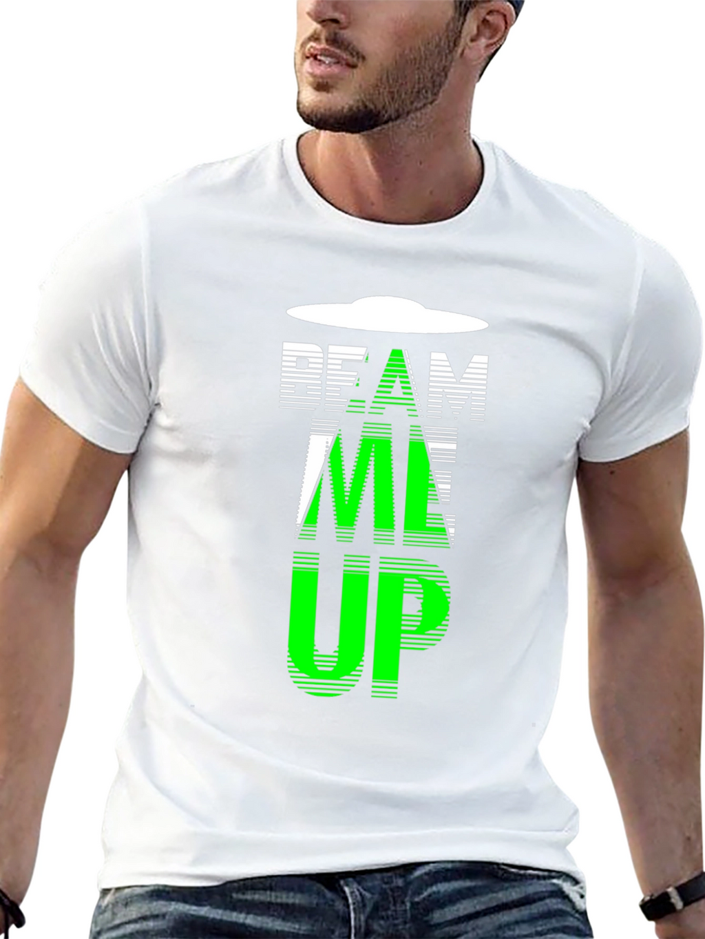 Beam Me Up UFO Graphic Novelty T-Shirt