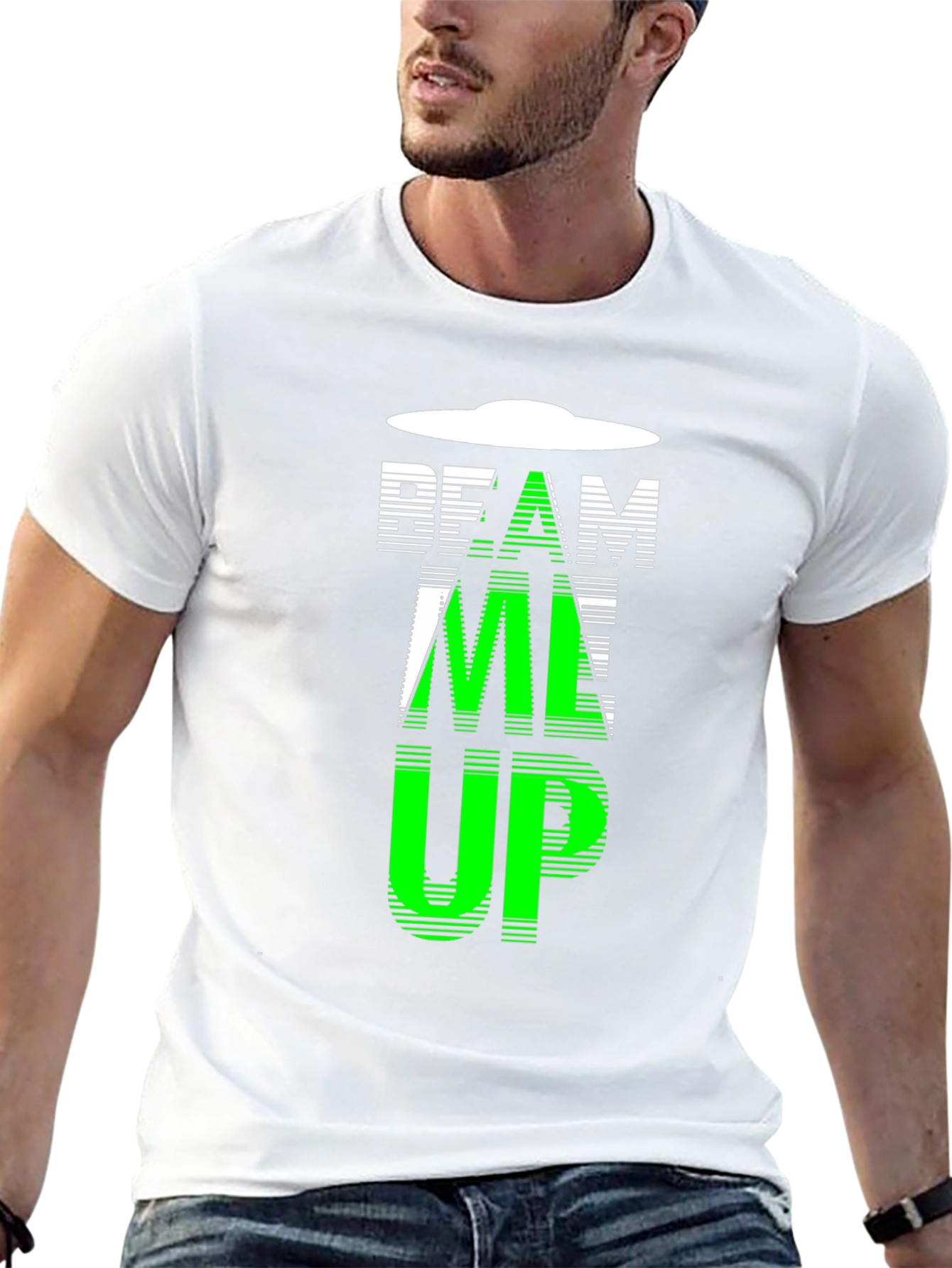 Beam Me Up UFO Graphic Novelty T-Shirt