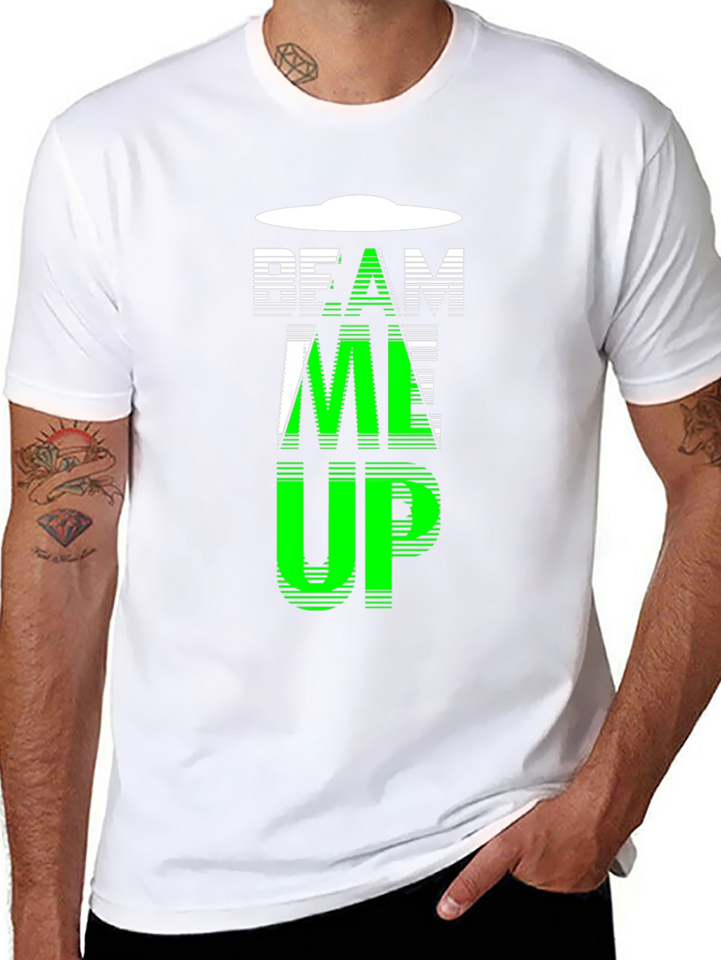 Beam Me Up UFO Graphic Novelty T-Shirt