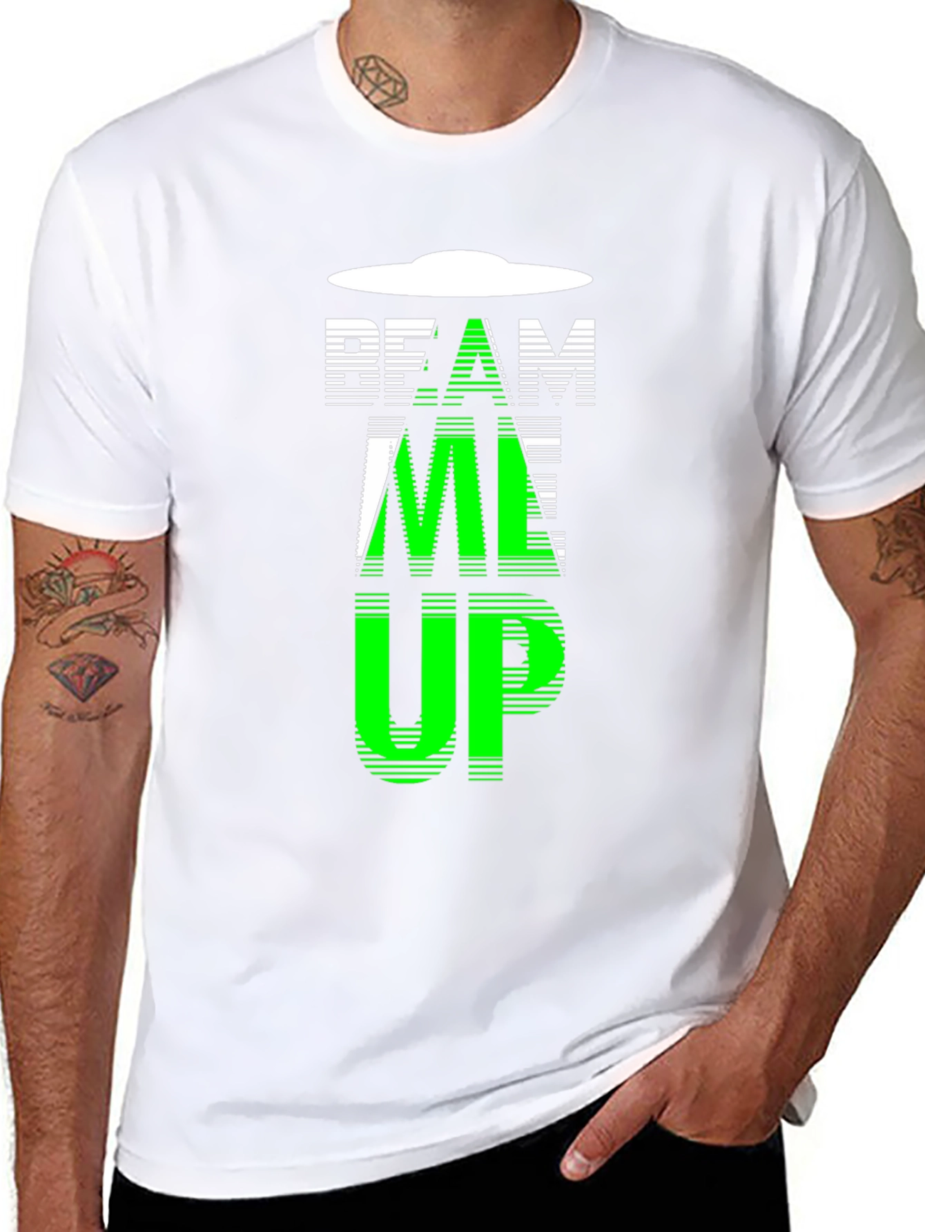 Beam Me Up UFO Graphic Novelty T-Shirt