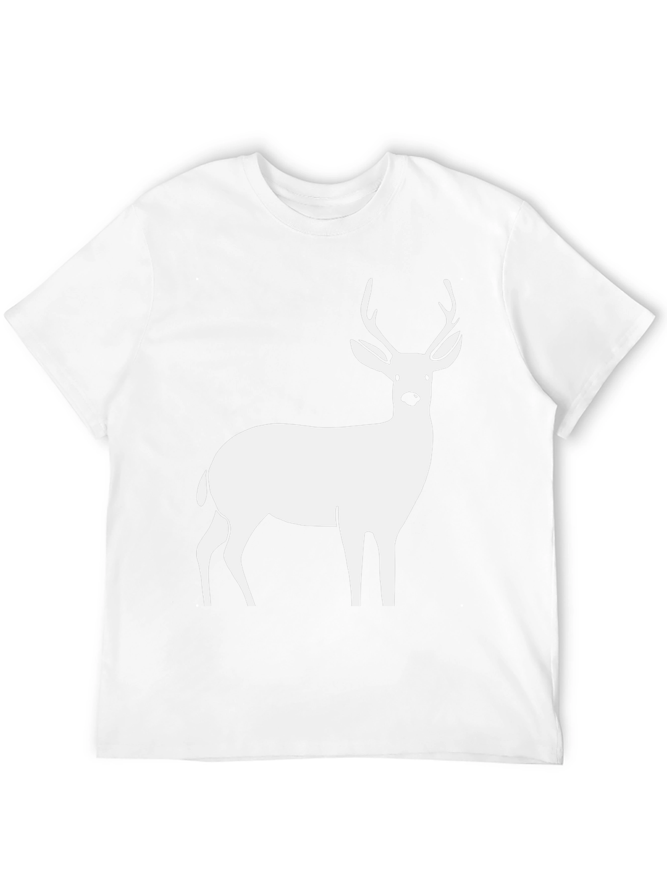 Deer Graphic Tee - Black Cotton Casual Style