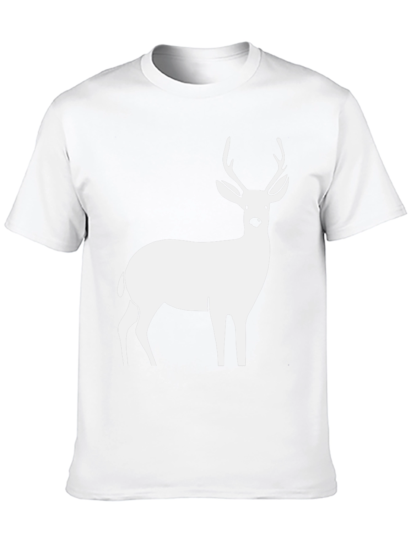 Deer Graphic Tee - Black Cotton Casual Style
