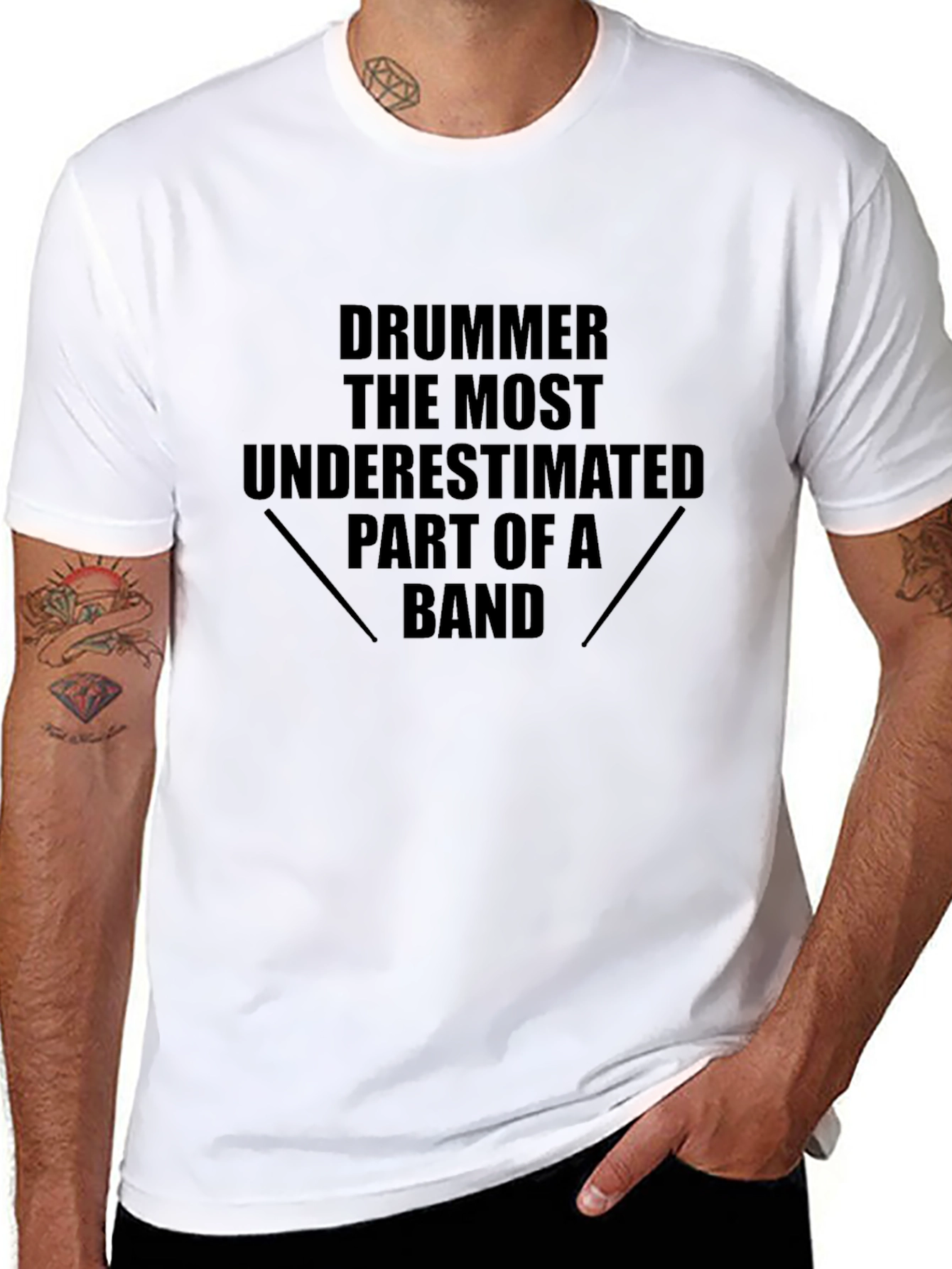 Drummer Most Underestimated Part of Band Black T-Shirt