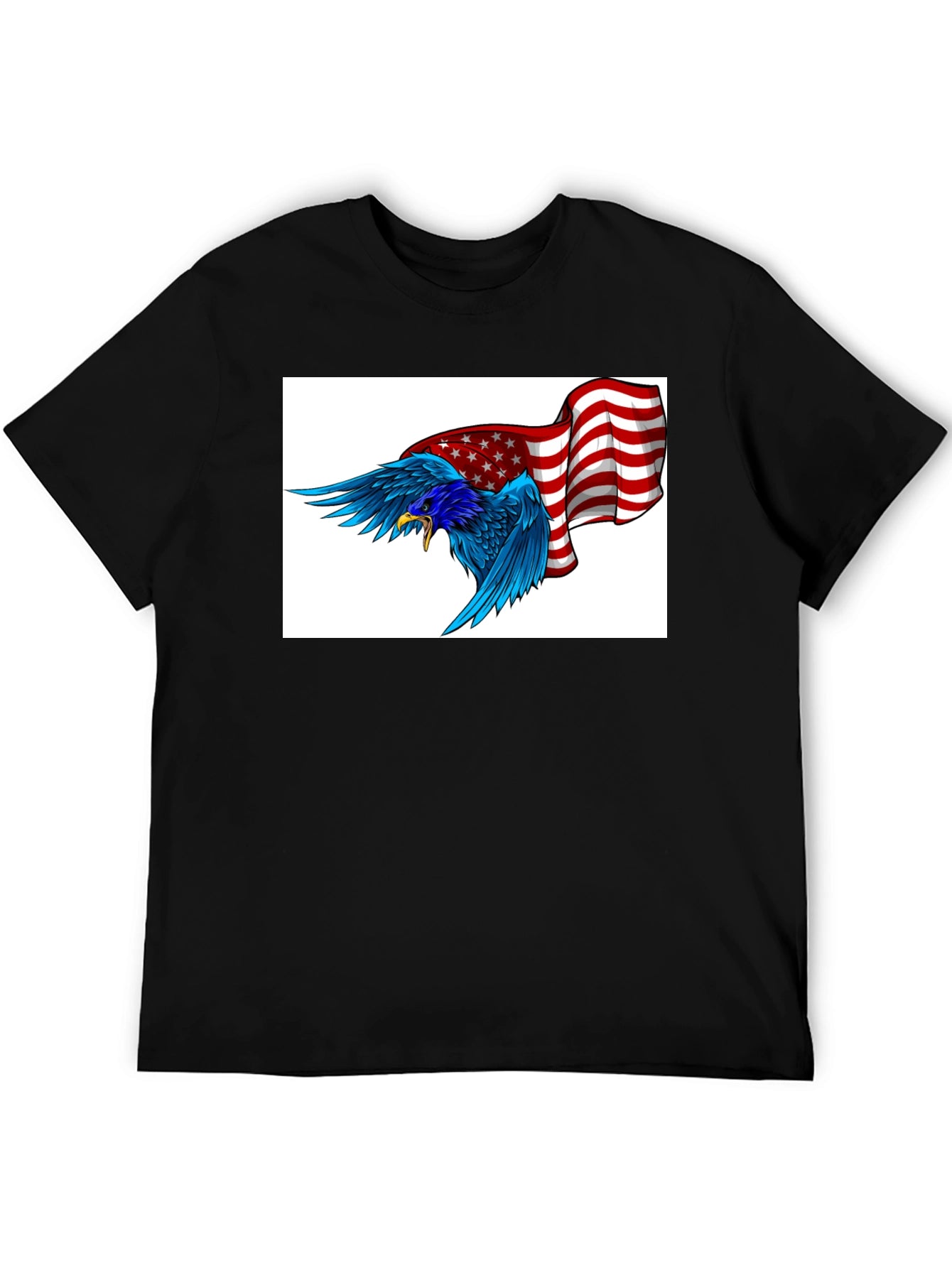 American Eagle Graphic Tee - Black Cotton Blend