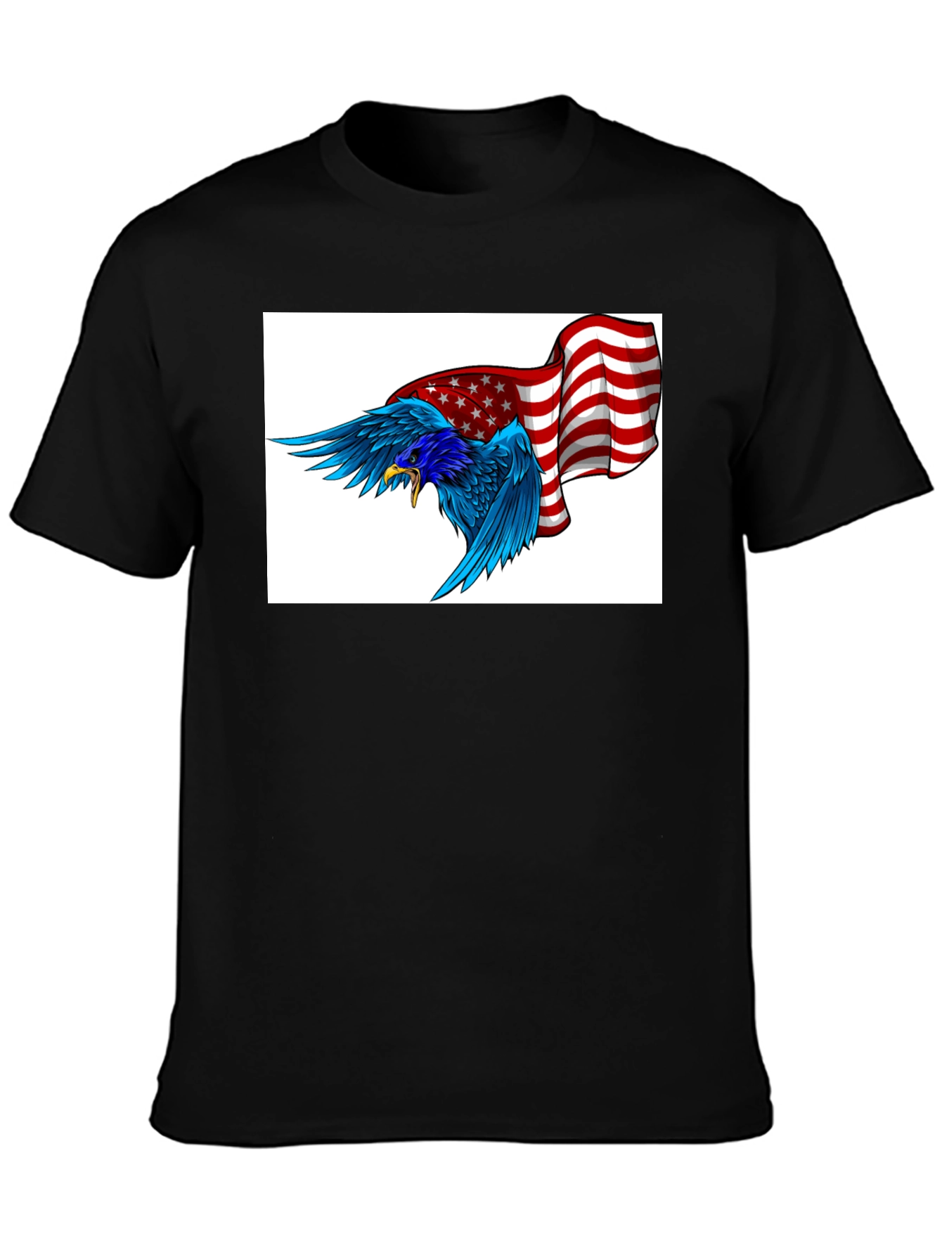 American Eagle Graphic Tee - Black Cotton Blend