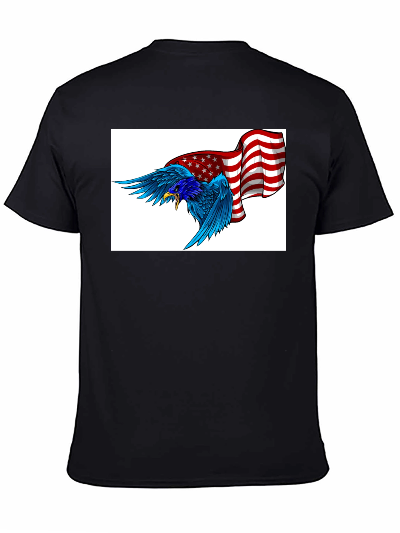 American Eagle Graphic Tee - Black Cotton Blend
