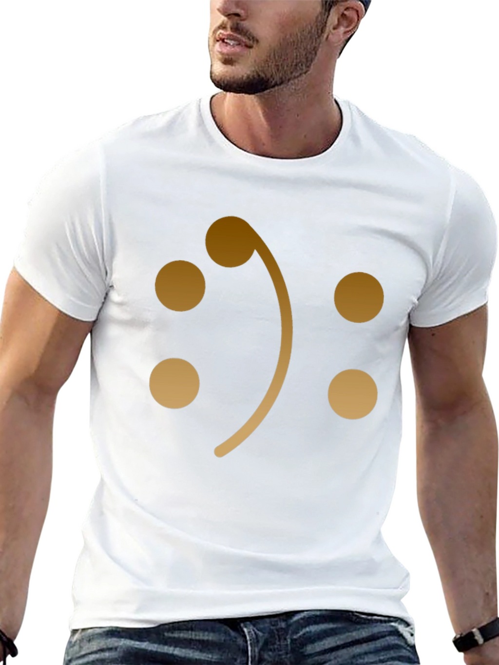 Bass Clef Smiley Face Graphic T-Shirt