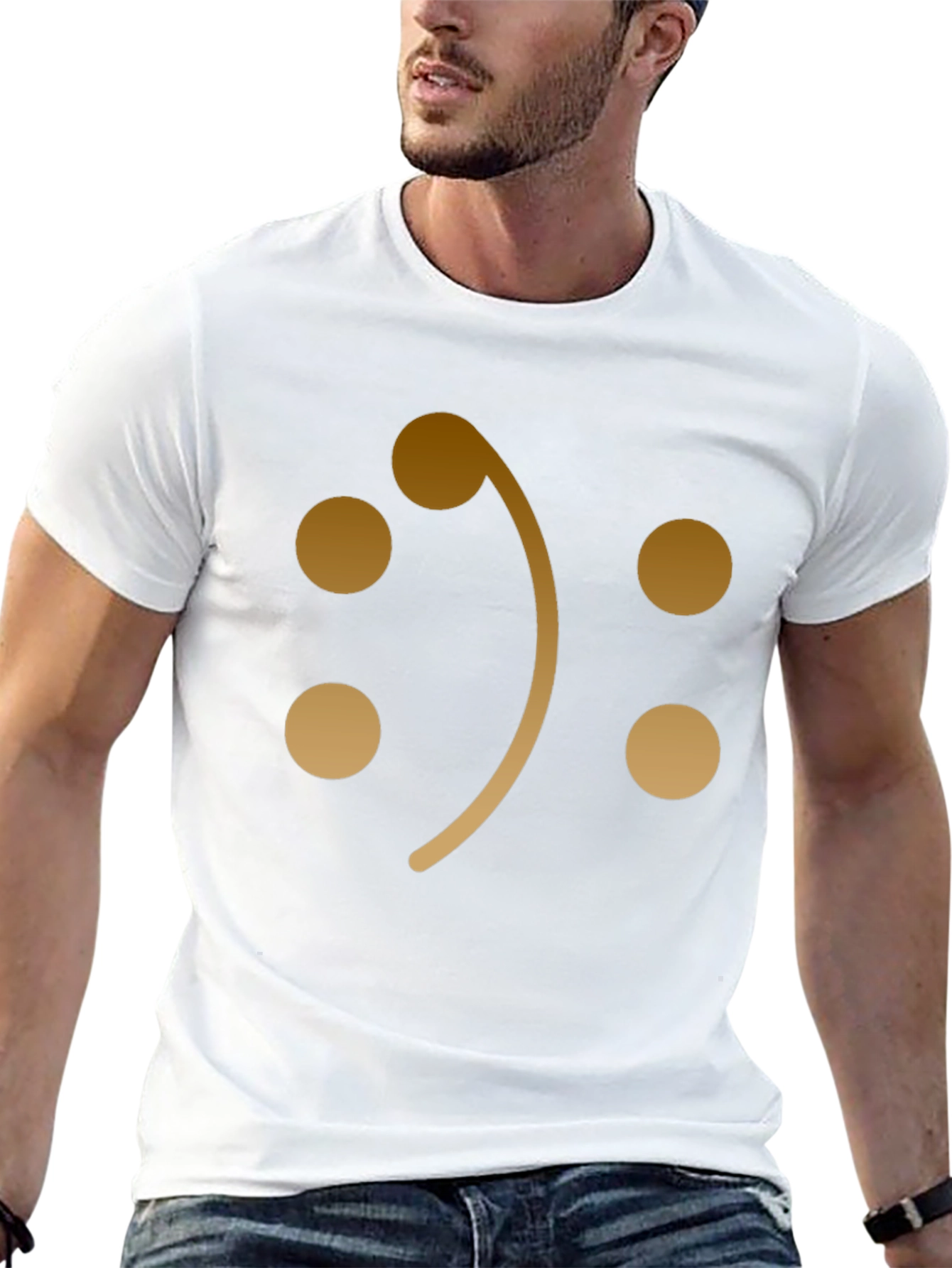 Bass Clef Smiley Face Graphic T-Shirt