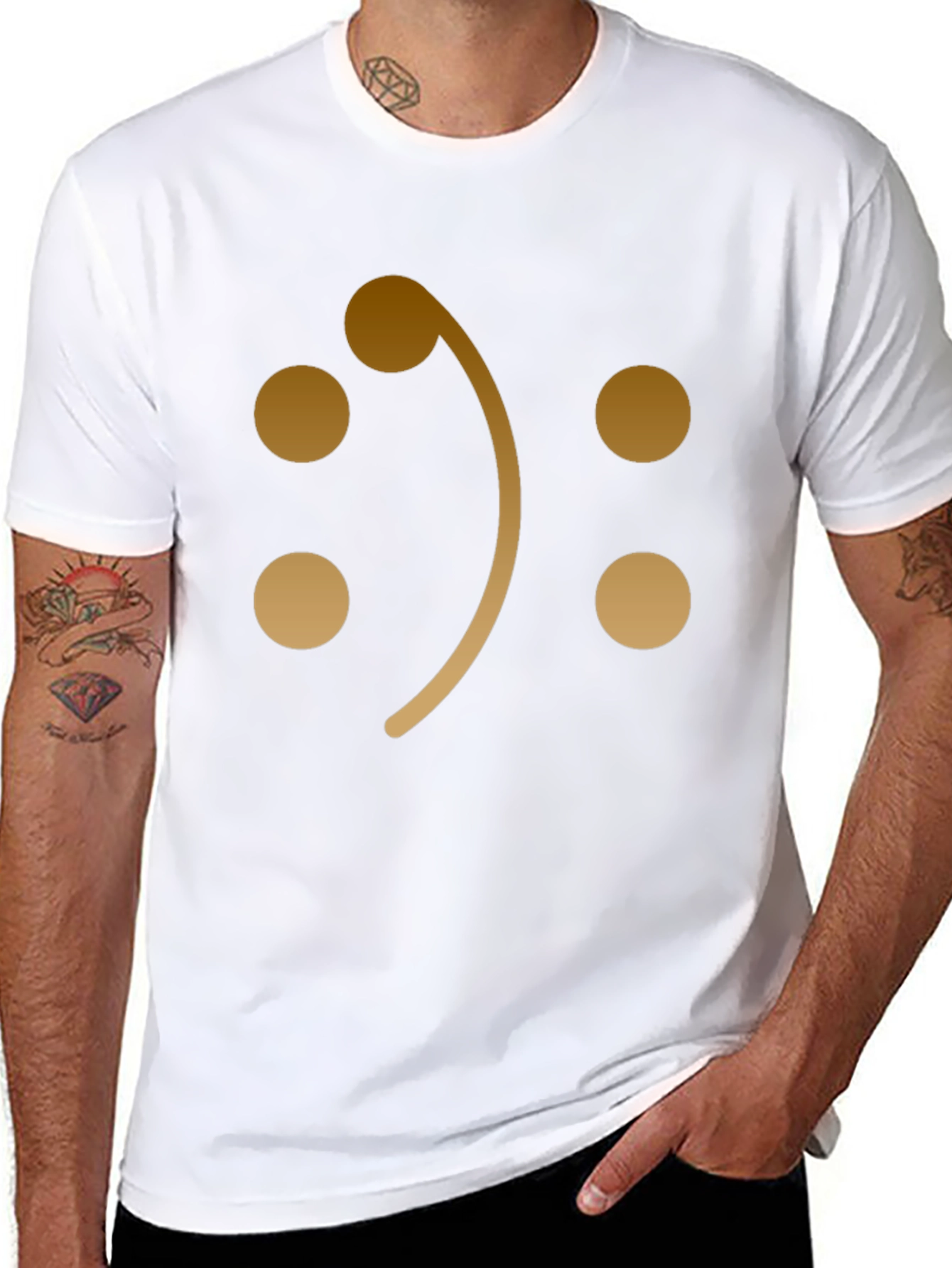 Bass Clef Smiley Face Graphic T-Shirt