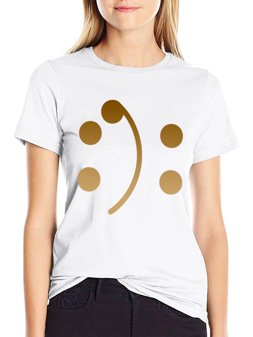 Bass Clef Smiley Face Graphic T-Shirt
