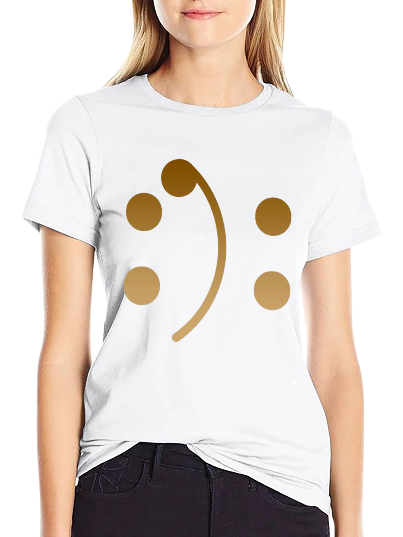 Bass Clef Smiley Face Graphic T-Shirt
