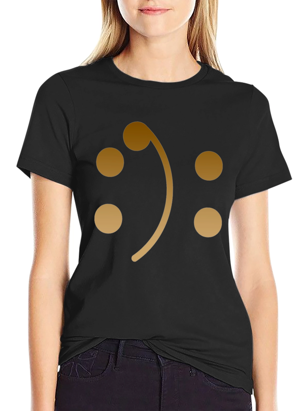 Bass Clef Smiley Face Graphic T-Shirt