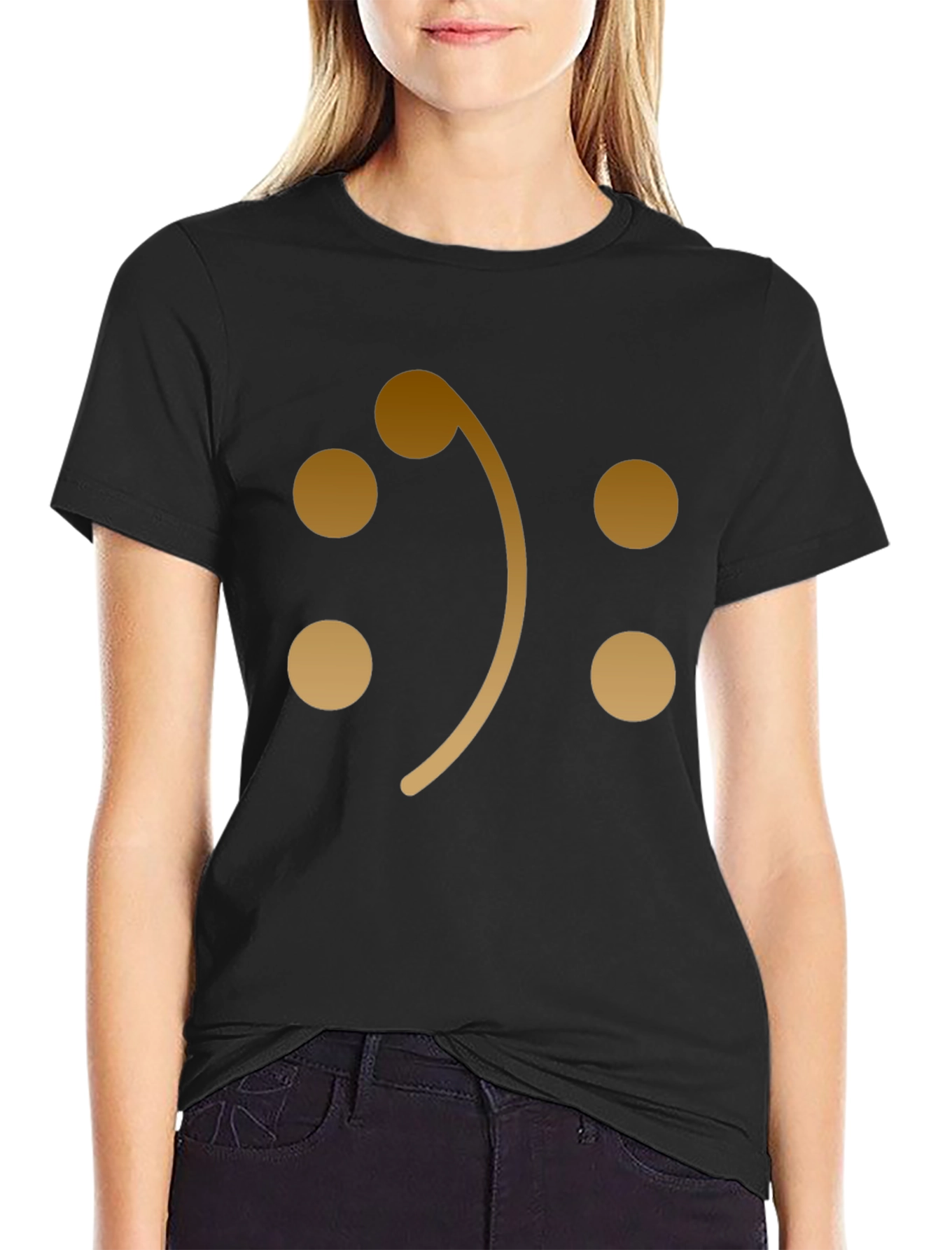 Bass Clef Smiley Face Graphic T-Shirt