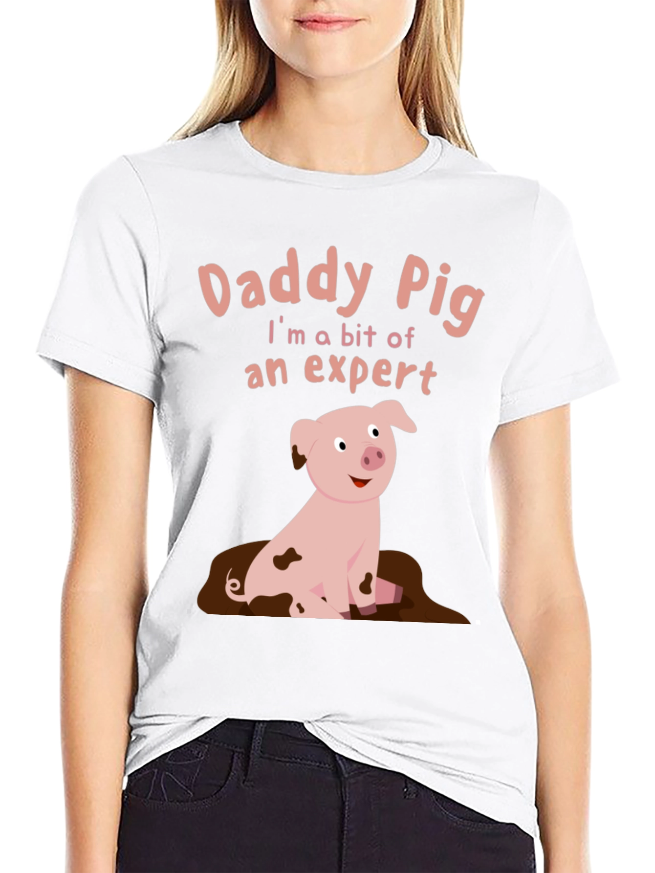 Daddy Pig Expert T-Shirt - Black Cotton Tee