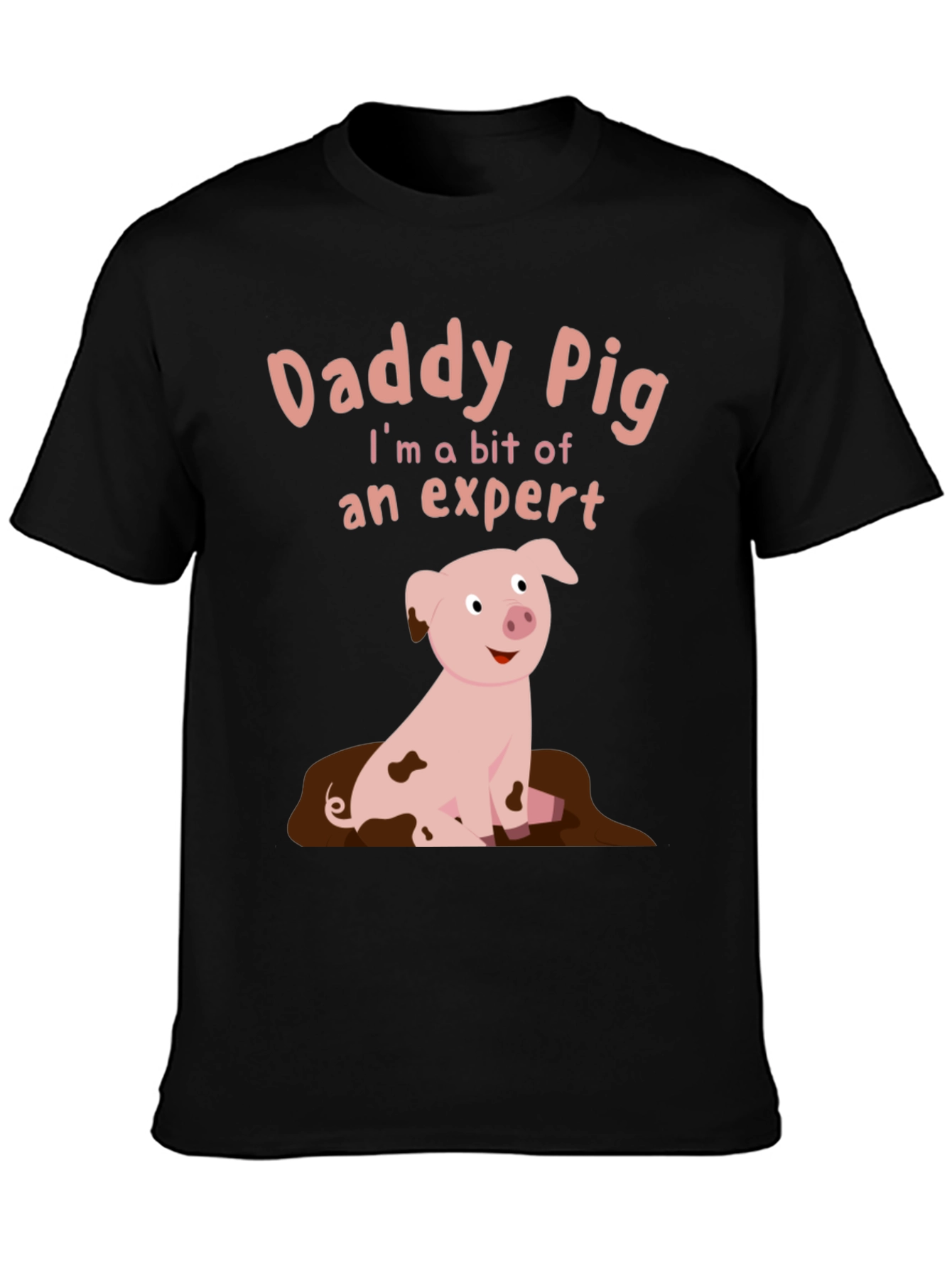 Daddy Pig Expert T-Shirt - Black Cotton Tee