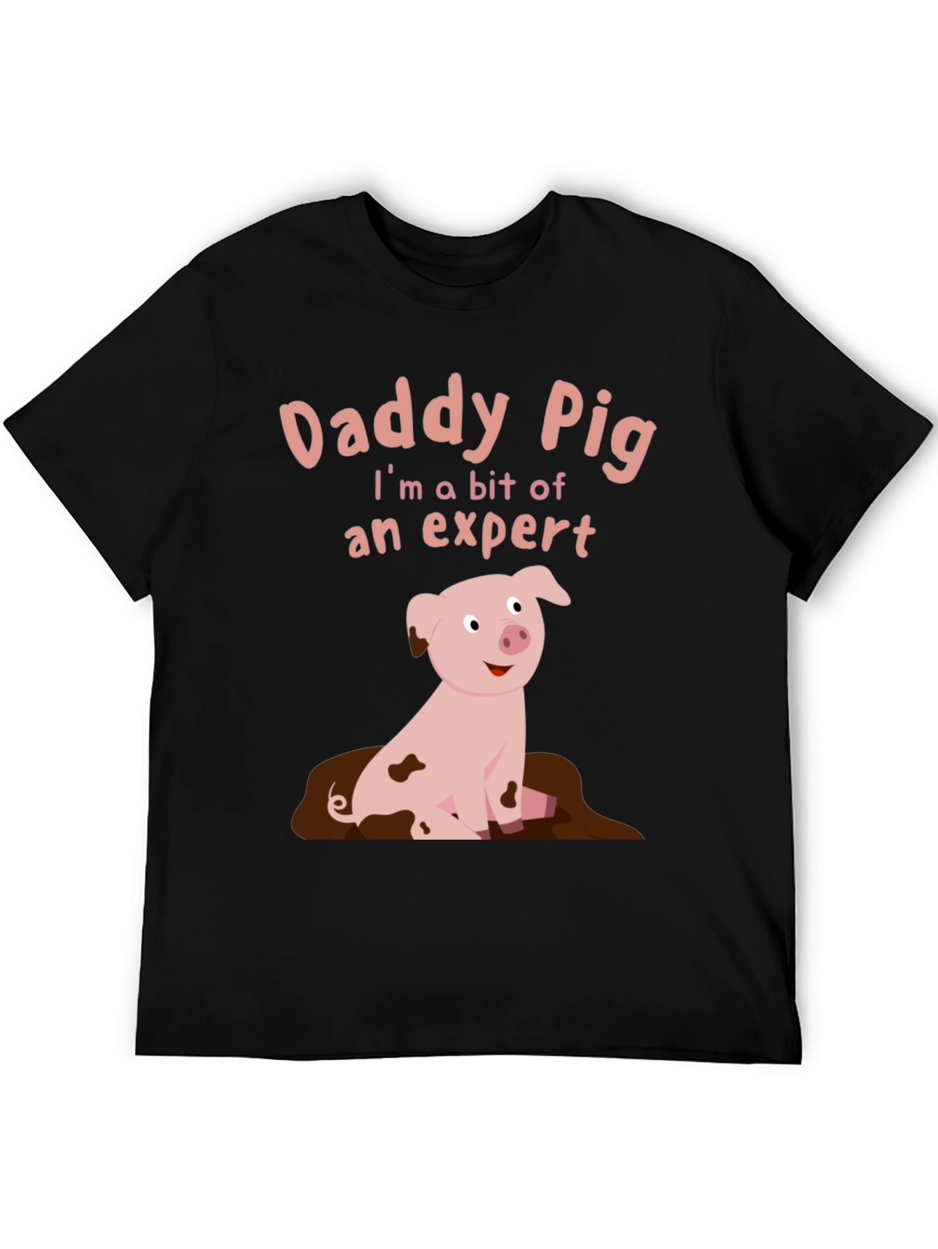 Daddy Pig Expert T-Shirt - Black Cotton Tee